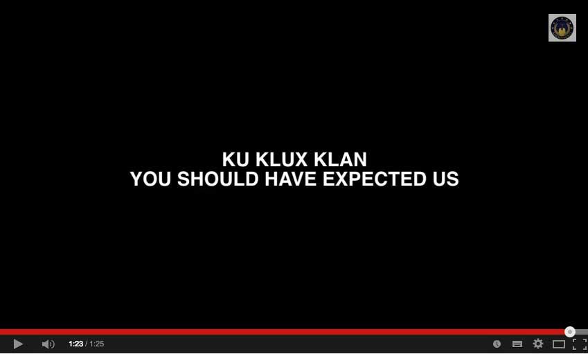 Beskedet till KKK i Anonymous video