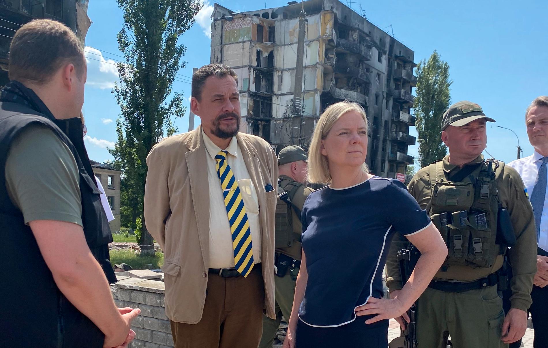 Sveriges statsminister Magdalena Andersson på besök i Ukraina.