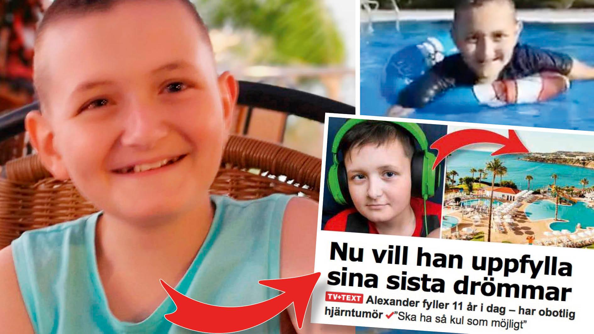 I vårstora dröm. as skrev Aftonbladet om cancersjuke Alexanders och hans önskan att åka till Grekland. 