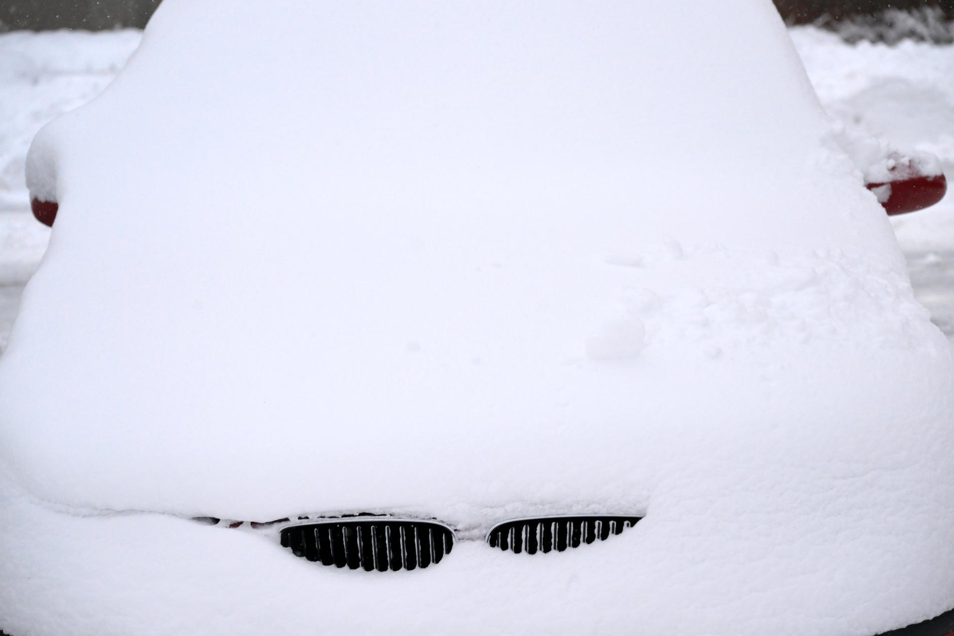 Alla bilar var täckta med snö – Zytomierska kunde inte hitta sin bil. Arkivbild.