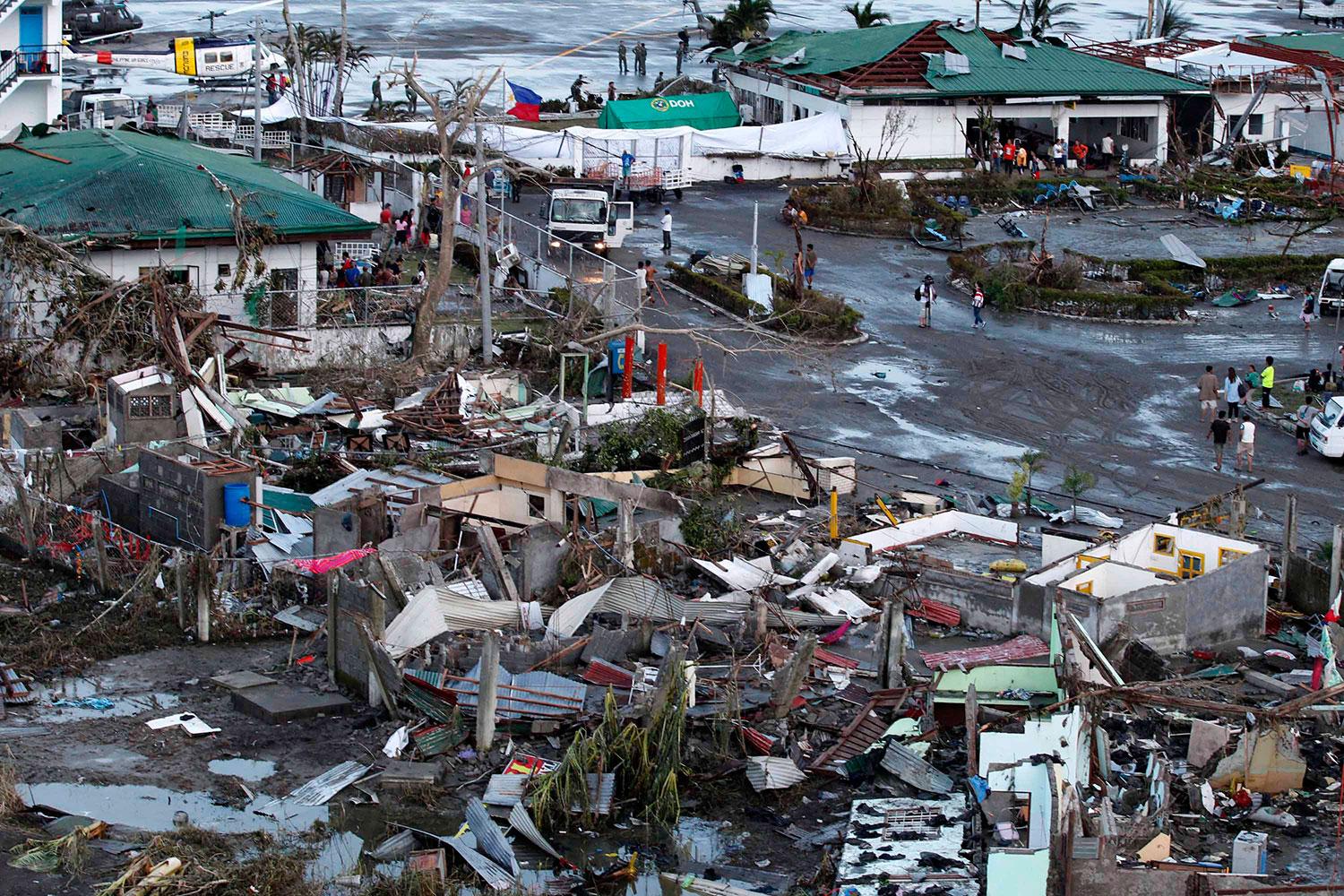 70-80 procent av området i Leyte, där staden Tacloban ligger, beräknas ha förstörts.