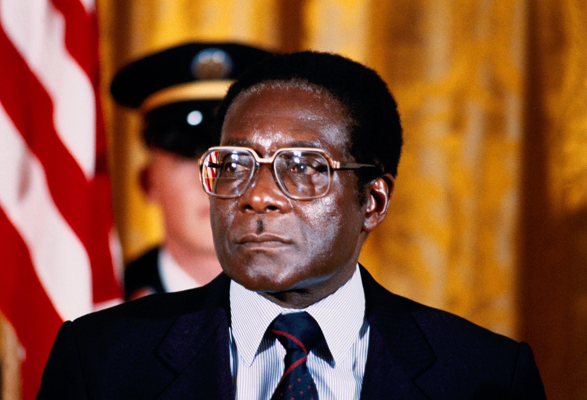Robert Mugabe på besök i Vita huset 1983.