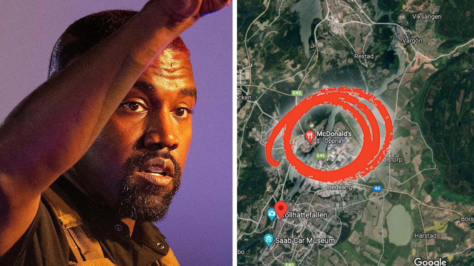 Kanye West ska ha besökt McDonalds i Trollhättan. 