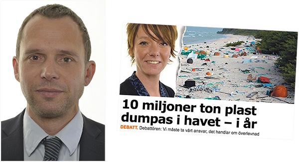 Jens Holm (V) replikerar på Matilda Ernkrans och menar att det inte räcker med konsumentinformation för att minska användningen av plast: ”Vi vill se en skatt på plastbärkassar för att minska användandet. Intäkterna skulle kunna gå till förbättrat miljöarbete mot plast”, skriver han. 