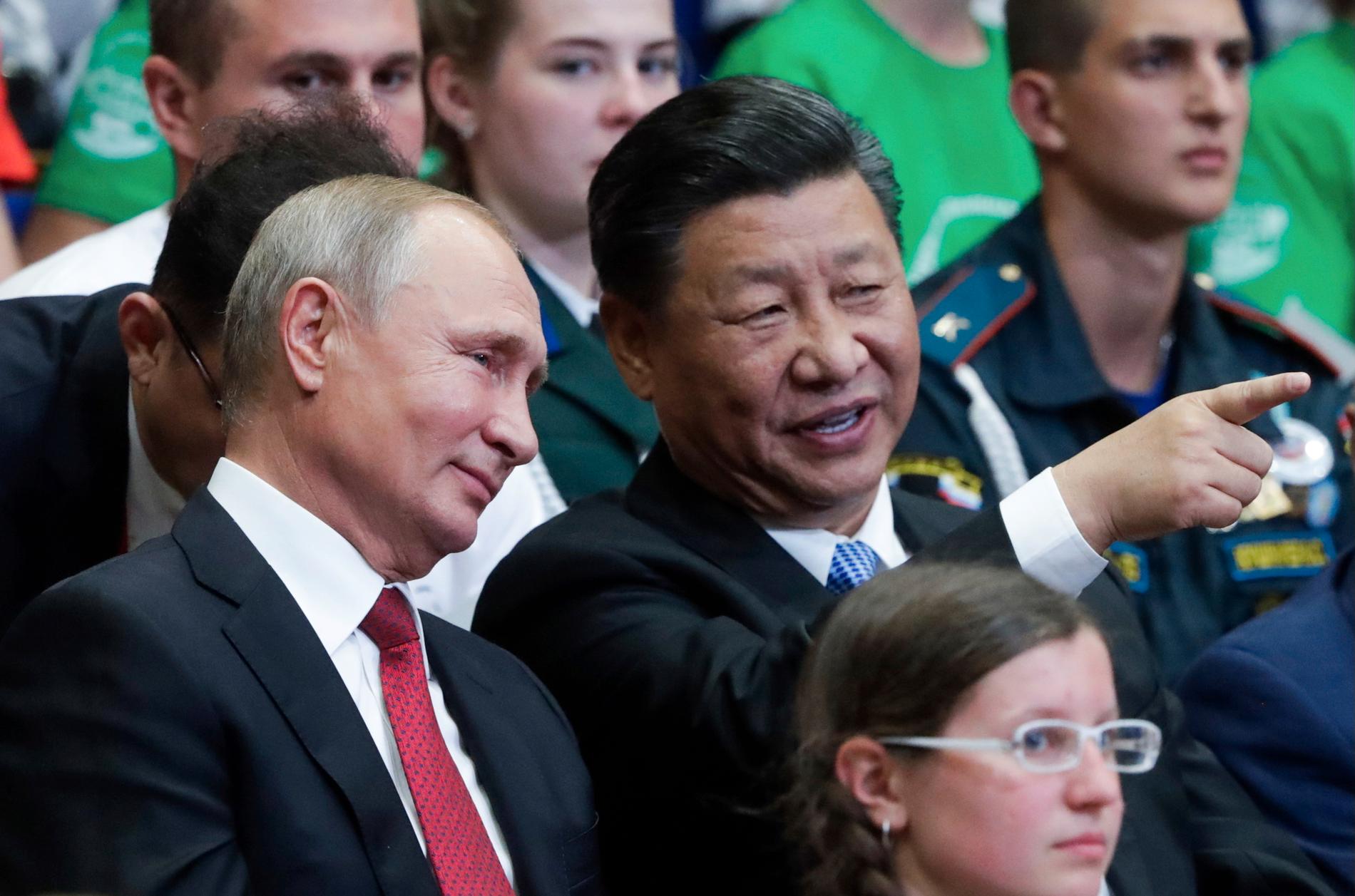 Rysslands och Kinas ledare, Vladimir Putin och Xi Jinping. 