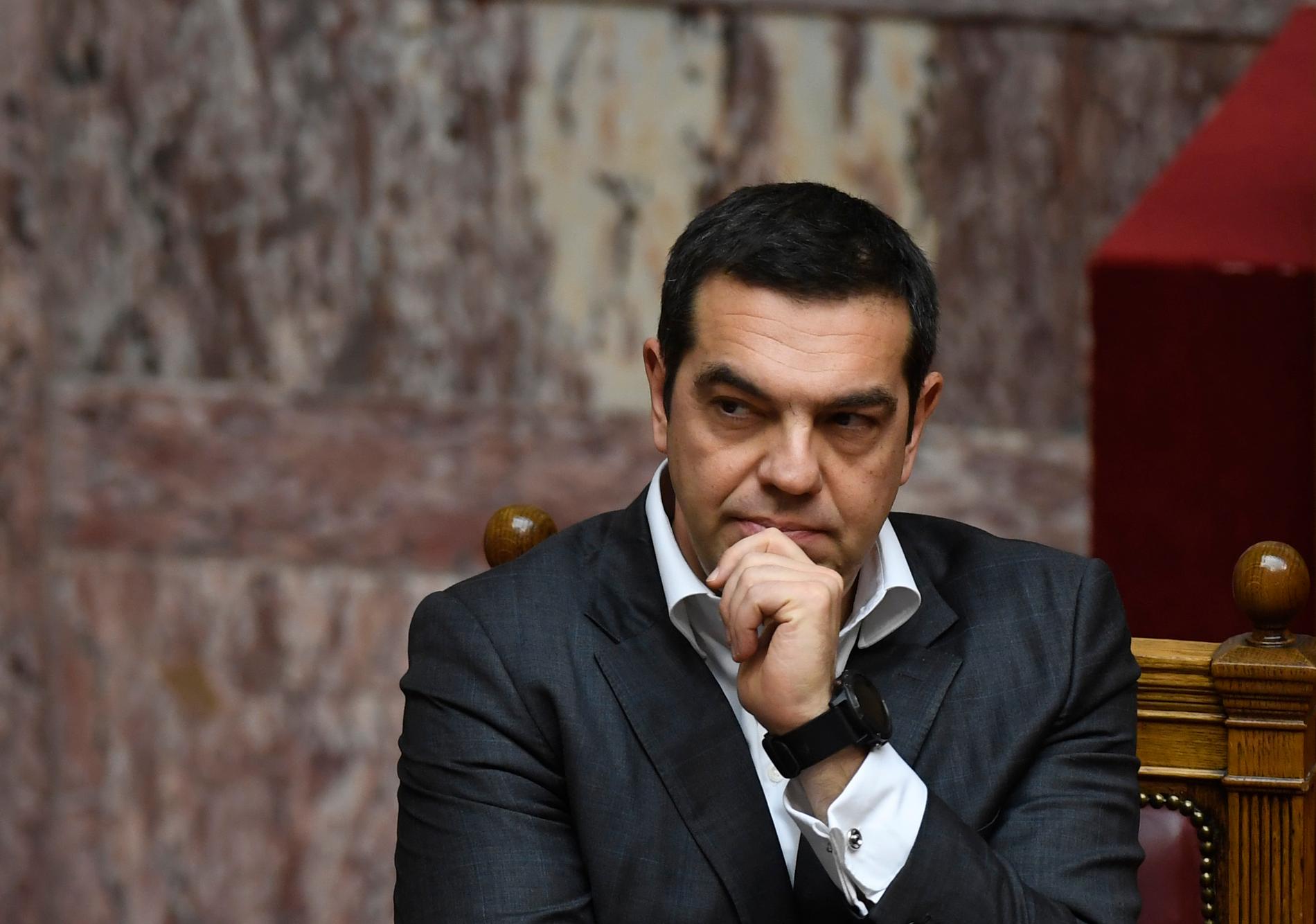 Alexis Tsipras i parlamentet.