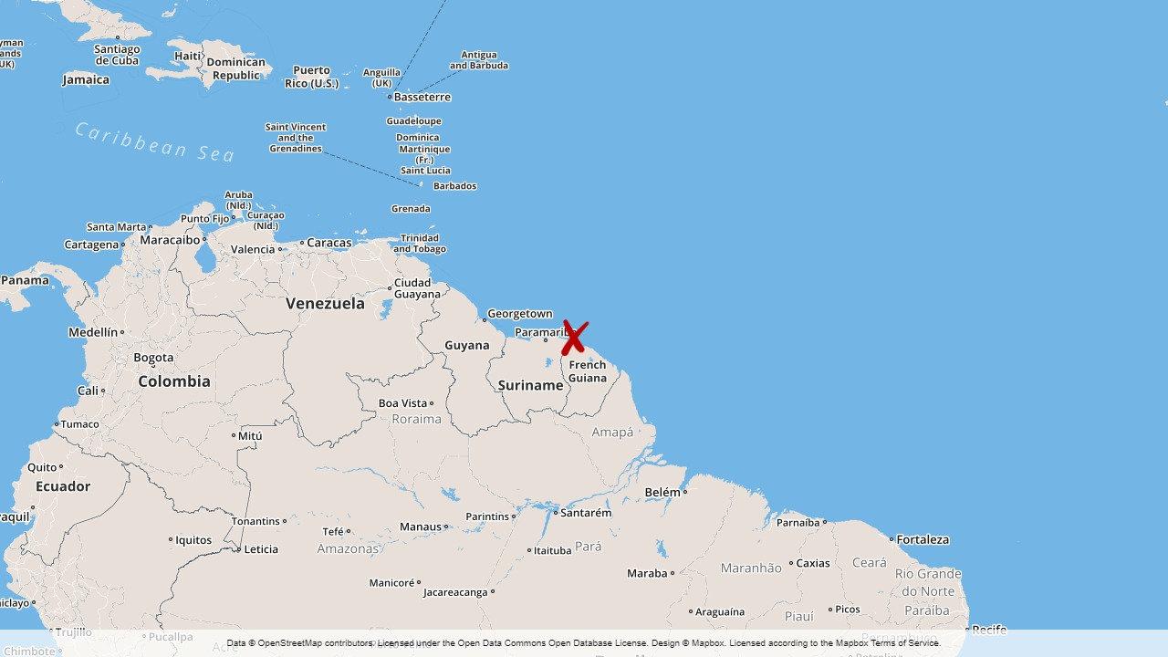 Kokain hittades på ett fartyg i Franska Guyana.