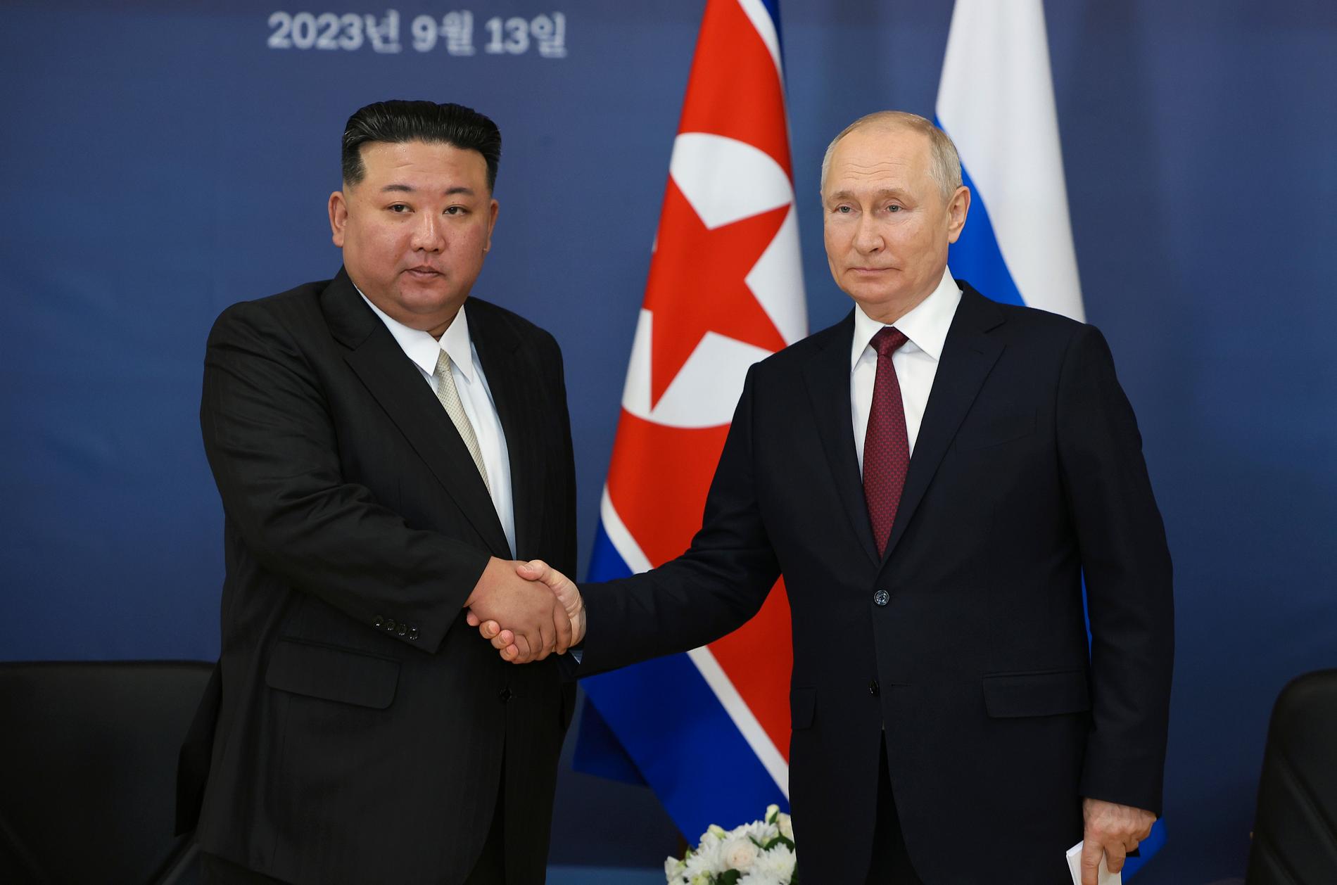 Kim Jong-un och Vladimir Putin.