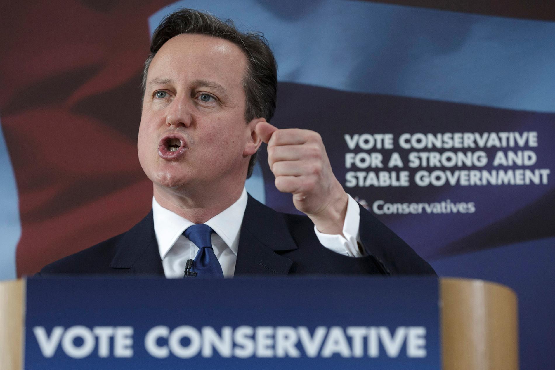 David Camerons konservativa Toryparti vinner enligt spelbolagen.