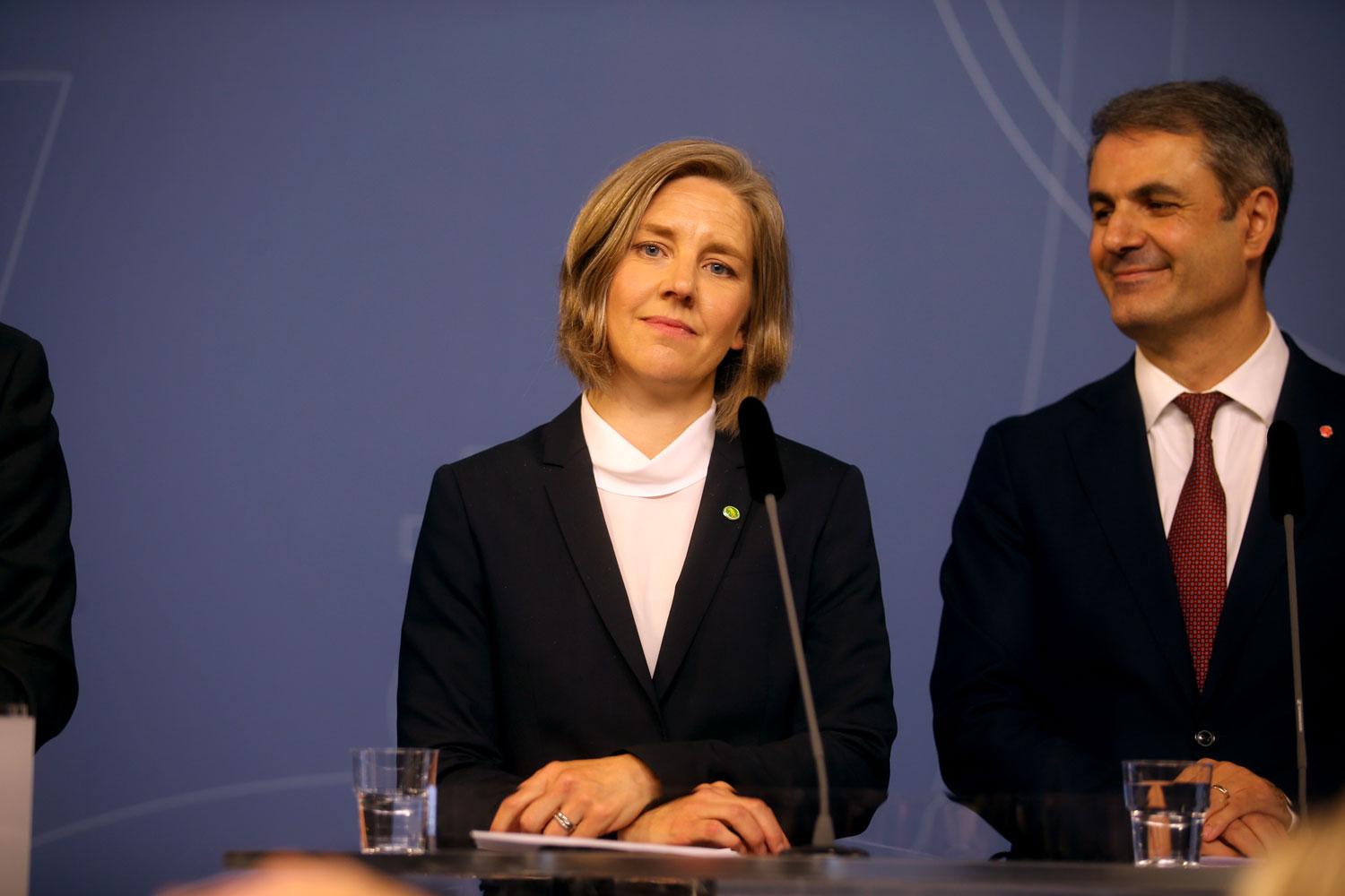Karolina Skog (MP), ny miljöminister och Ibrahim Baylan, som förutom energiminister även blir samordningsminister.