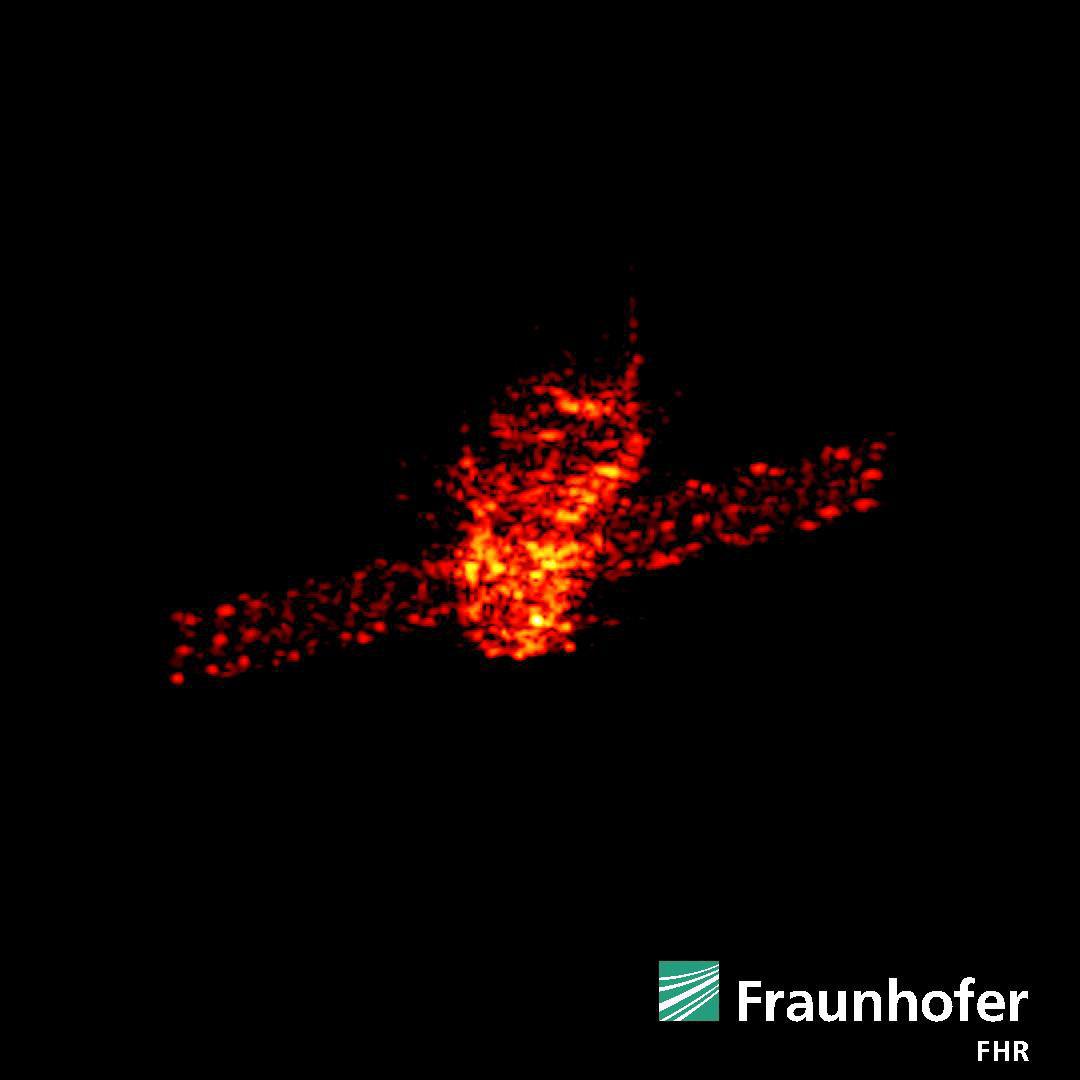 Radarbild på kinesiska rymdlabbet Tiangong-1 från Fraunhofer Institute for High Frequency Physics and Radar Techniques