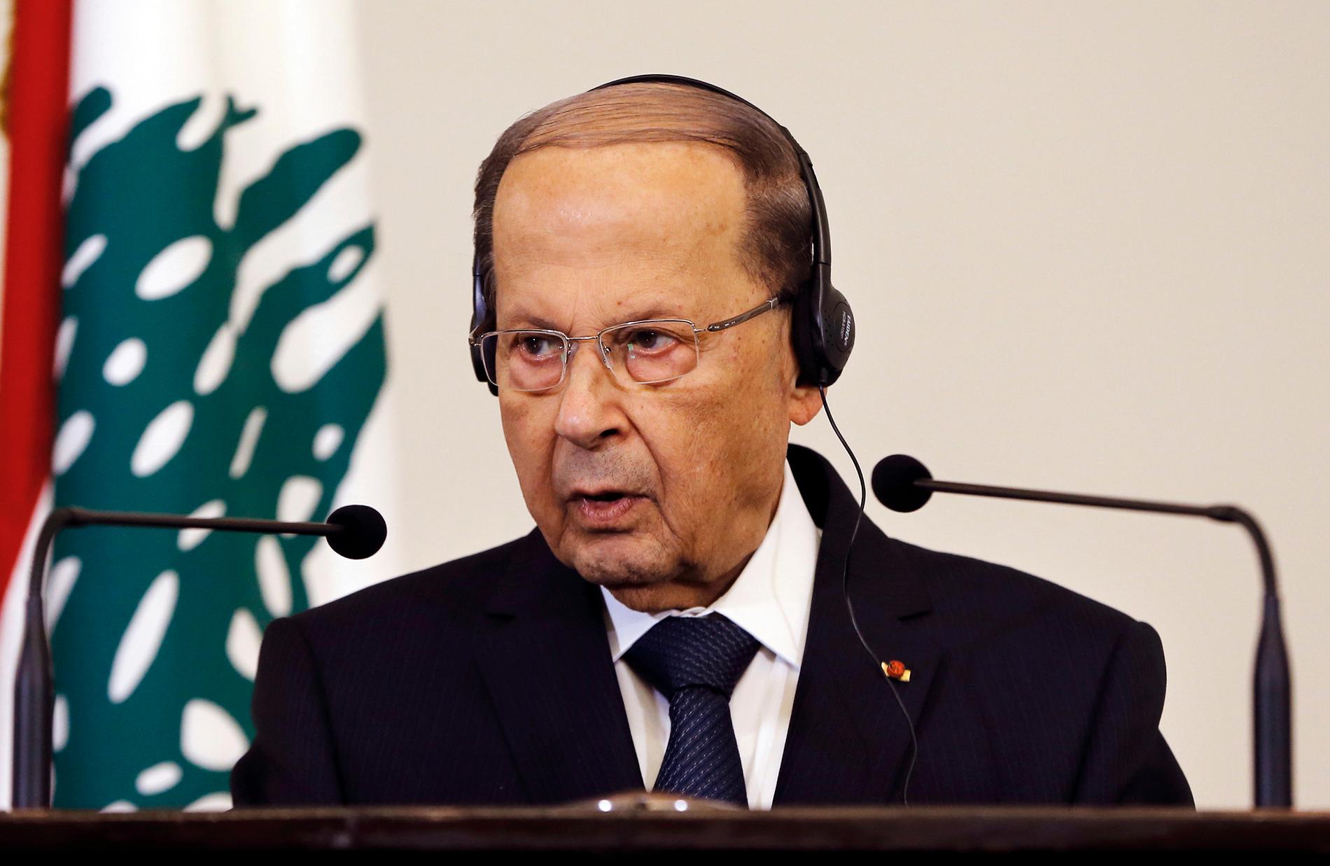 Libanons president Michel Aoun. Arkivbild.
