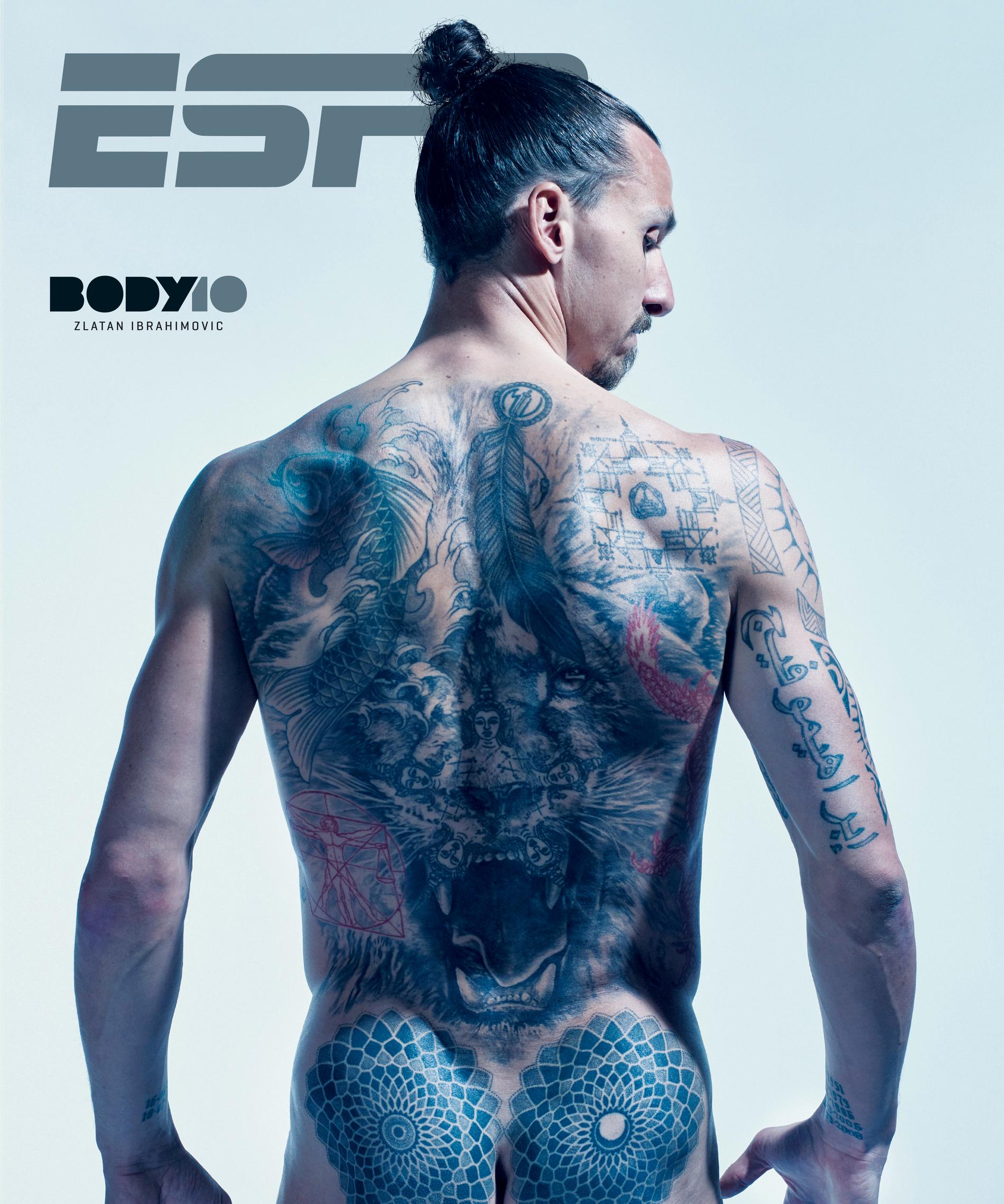 Zlatan Ibrahimovic på omslaget av ESPN:s ”Body Issue”.