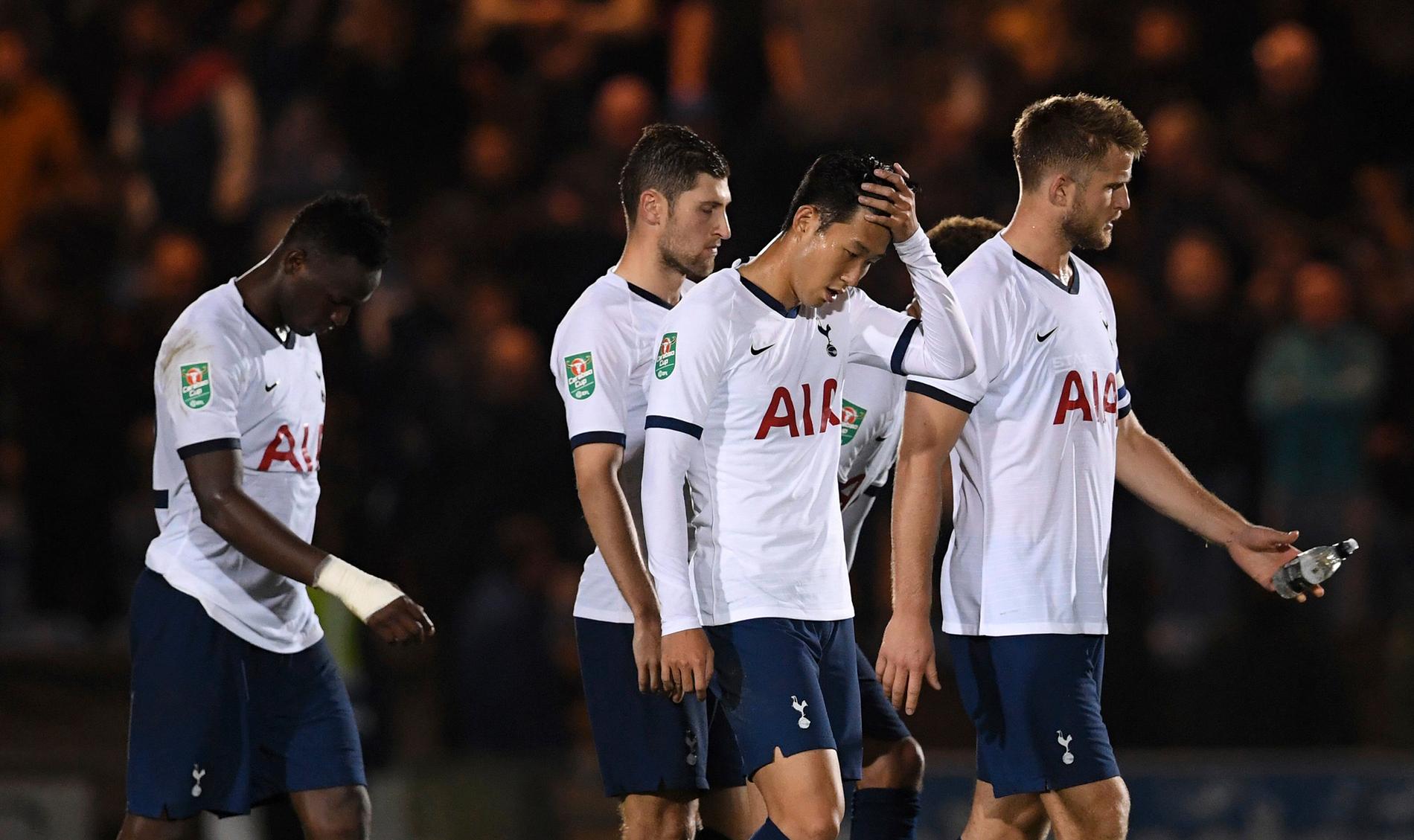 Tottenham deppar efter förlusten. 