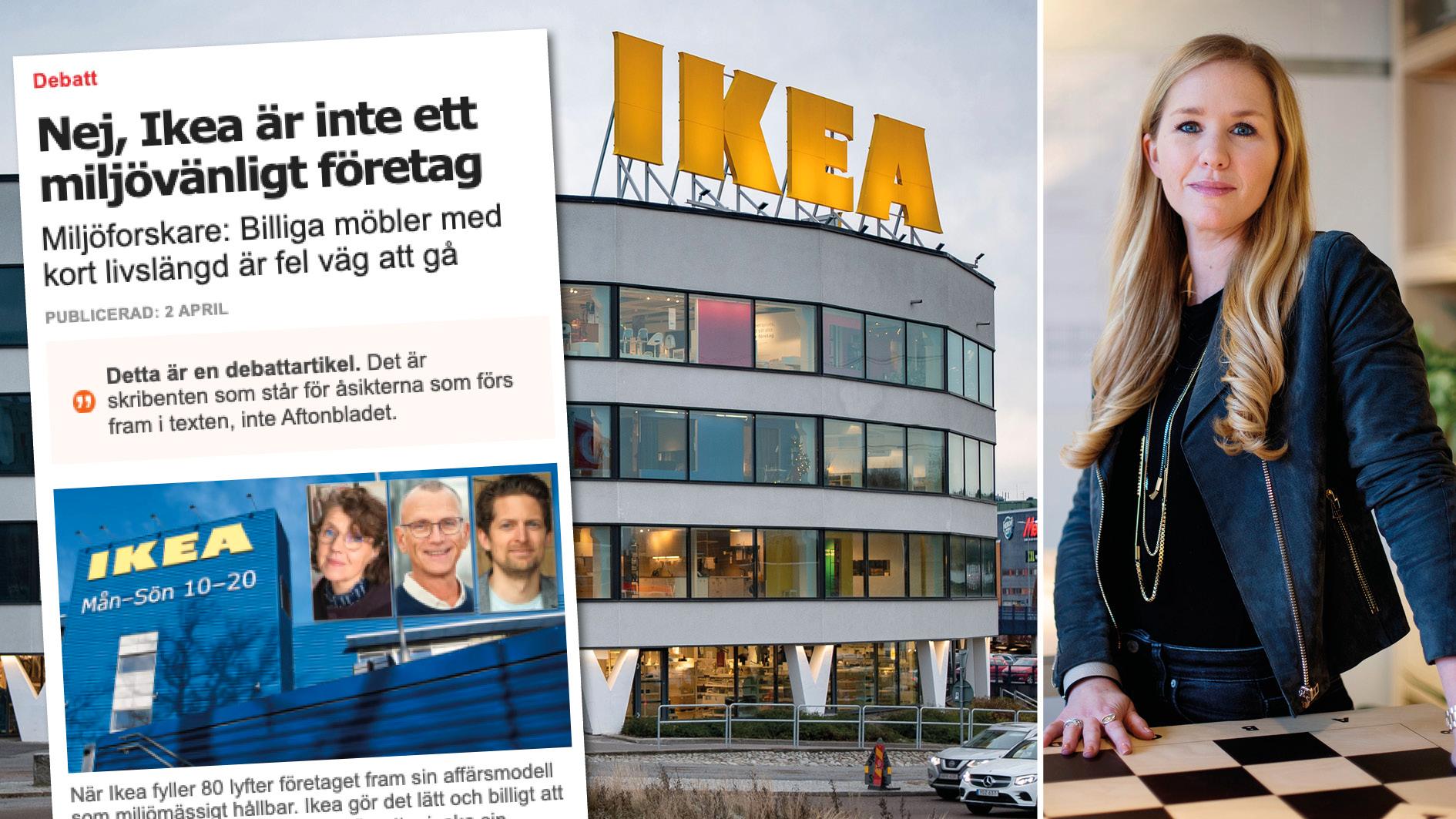 Vi är inte perfekta, men Ikea vill vara en del av omställningen till ett mer hållbart samhälle. Medvetna om vårt klimatfotavtryck tar vi som globalt företag vårt ansvar. Replik från Johanna Nordell, hållbarhetschef.