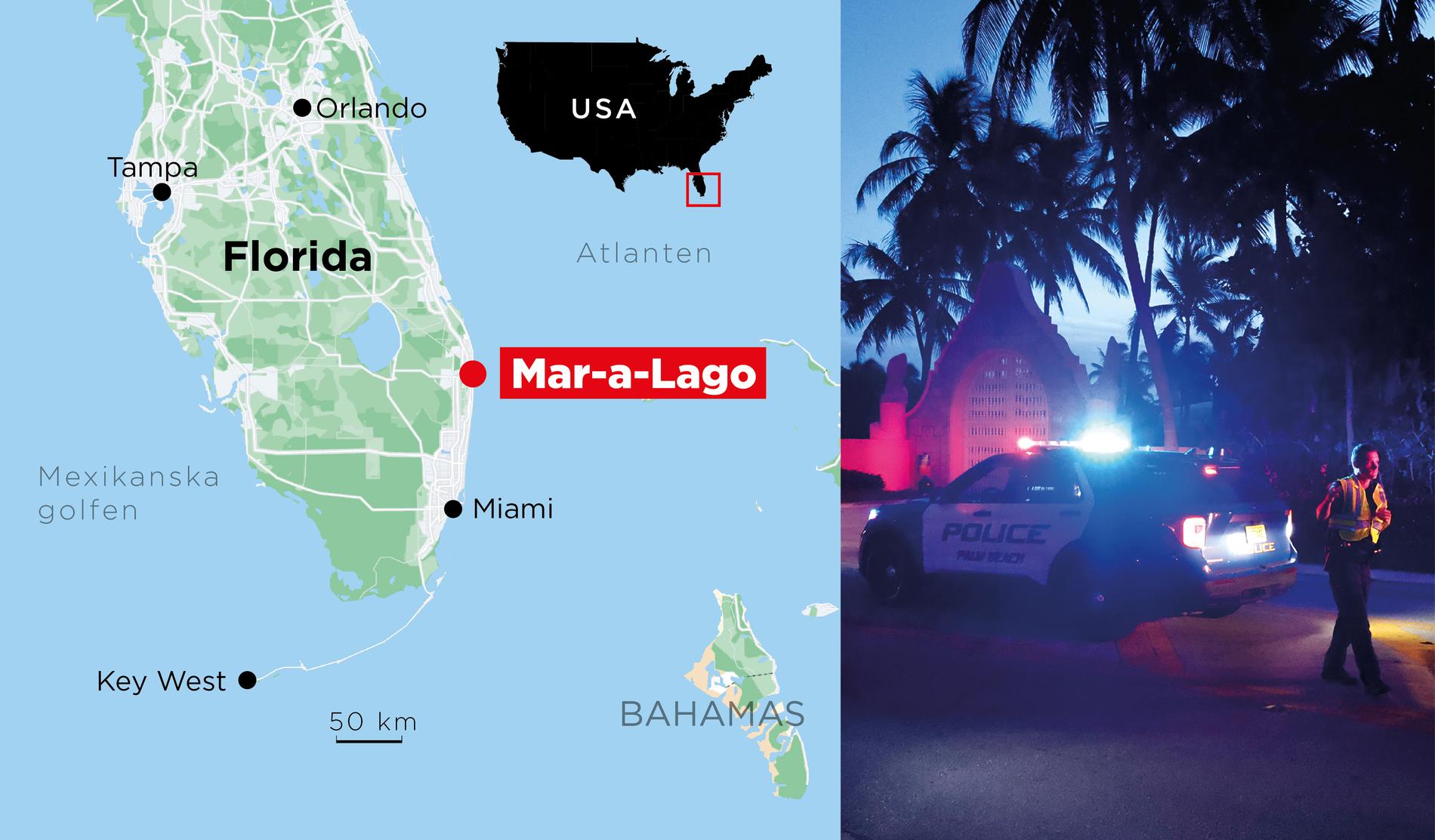 Donald Trumps egendom Mar-a-Lago ligger i Florida.