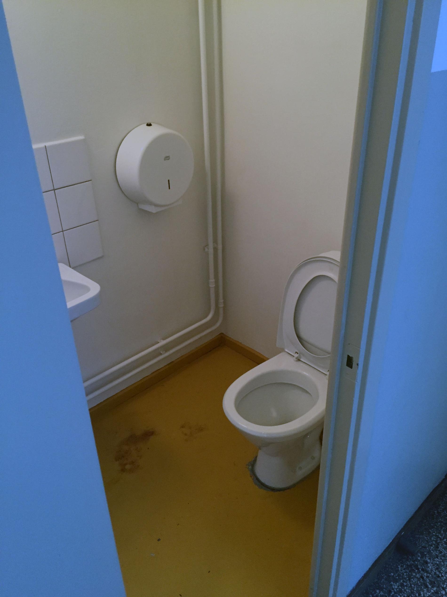 Toaletten som familjen skulle behöva använda under renoveringen.