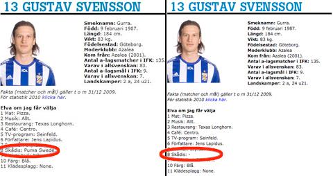 DÅ OCH NU IFK Göteborg har korrigerat Gustav Svenssons presentation.