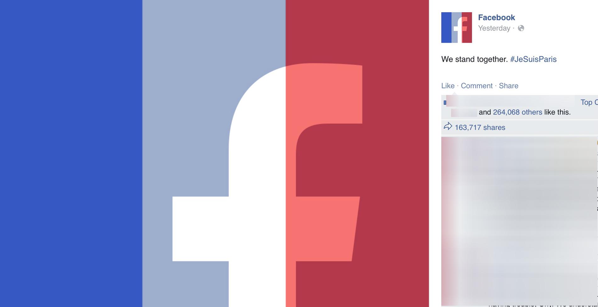 Facebook får kritik efter den nya funktionen där användare kan ha franska flaggan framför sin profilbild.