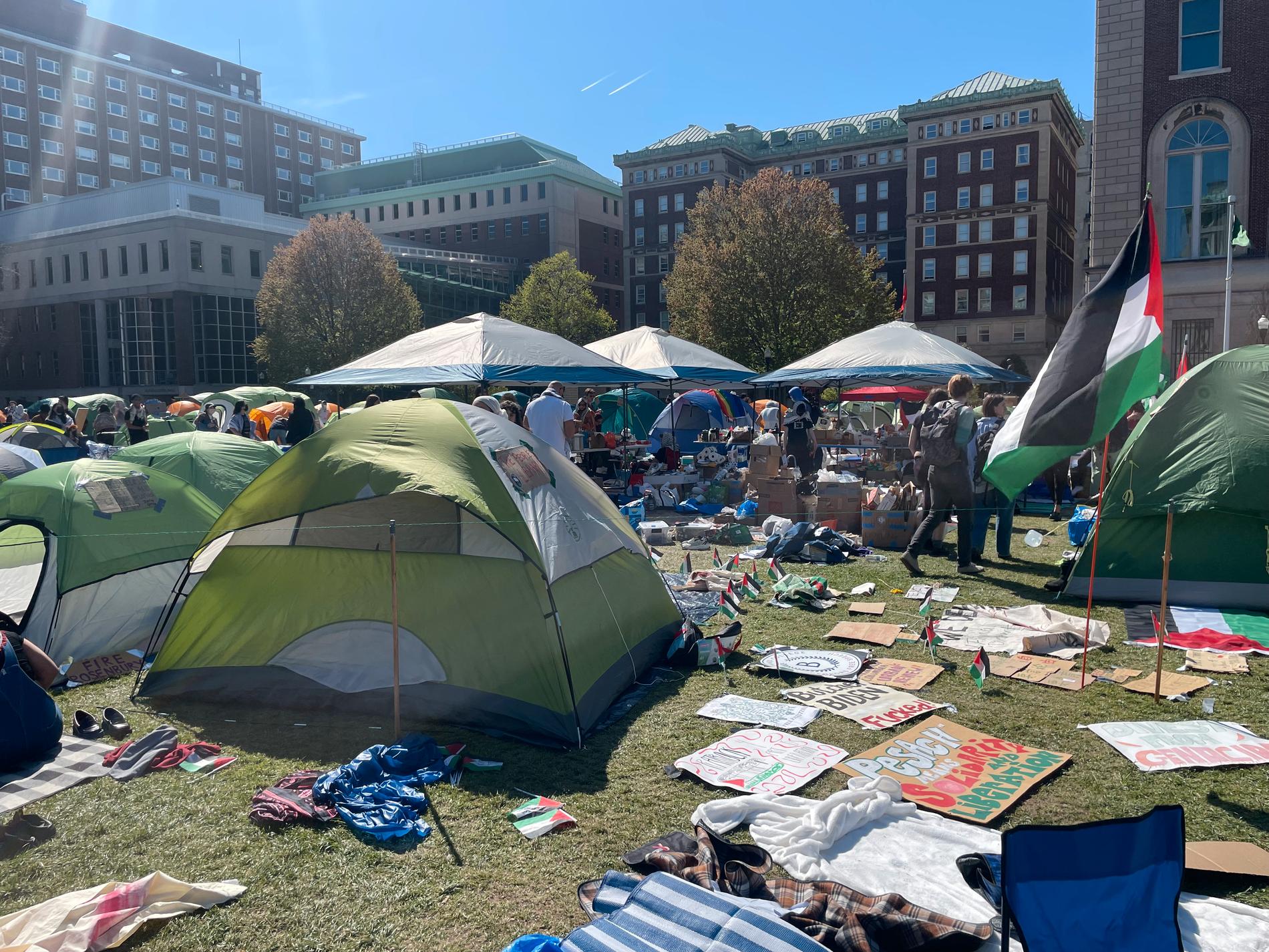 Tältprotester på University of Columbia.