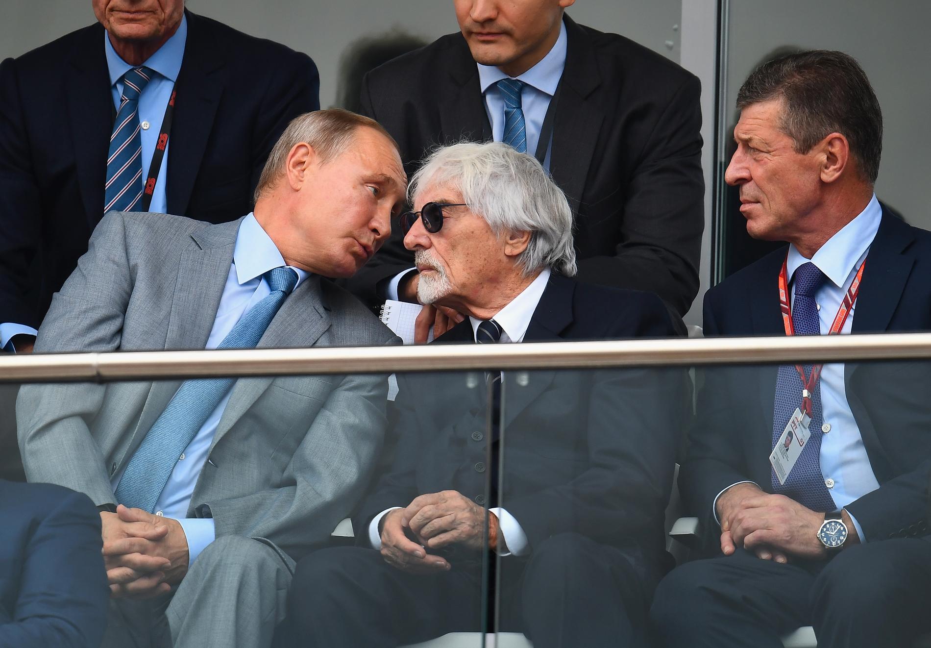Vladimir Putin och Bernie Ecclestone.