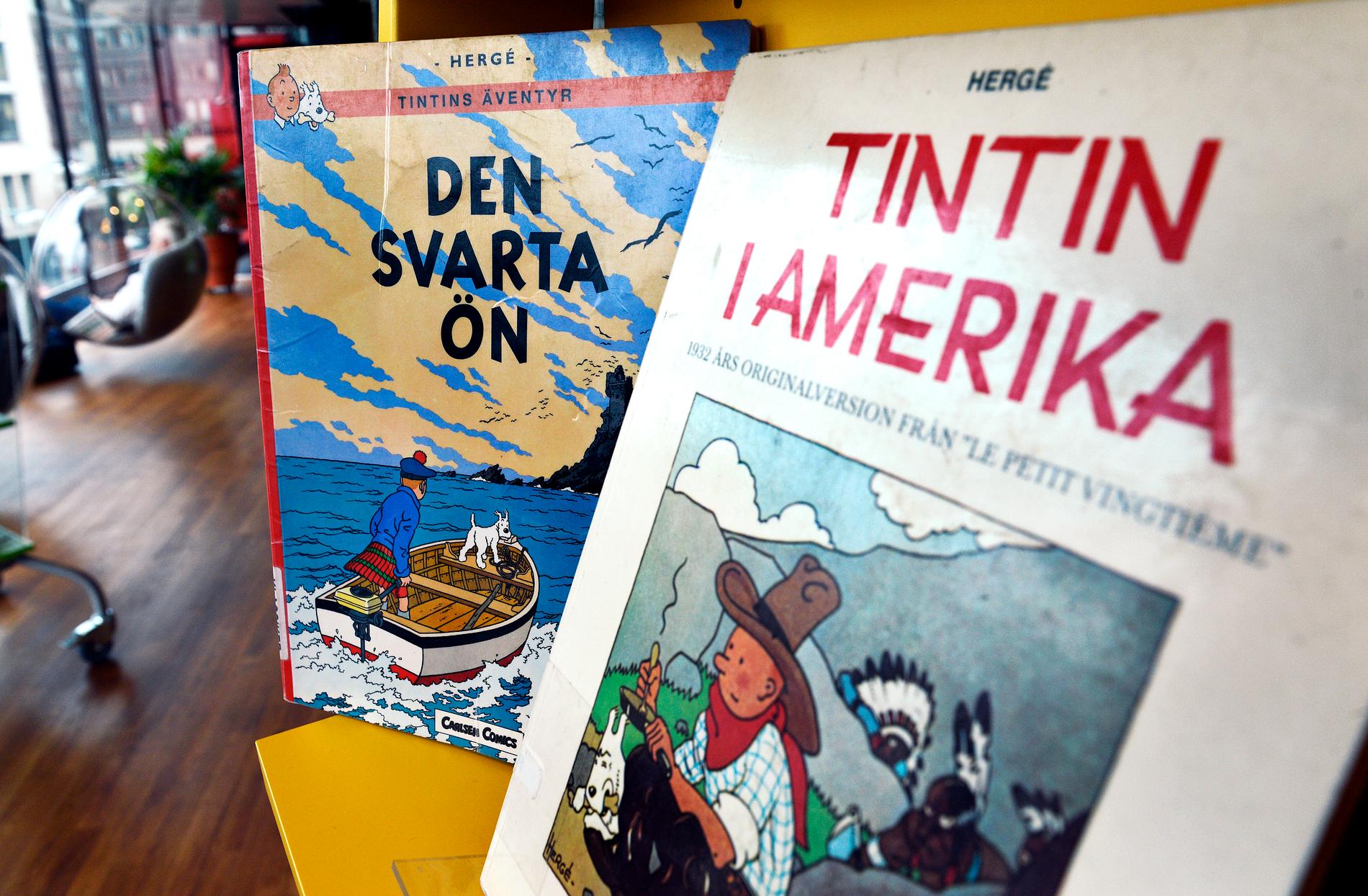 En teckning från "Tintin i Amerika" säljs på auktion nästa år. Omslaget på bilden är från en annan utgåva av boken. Arkivbild.