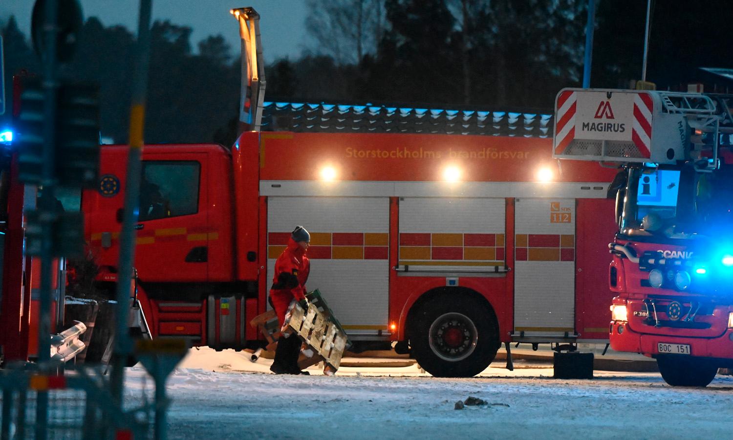 Räddningstjänst på plats på Värmdö.