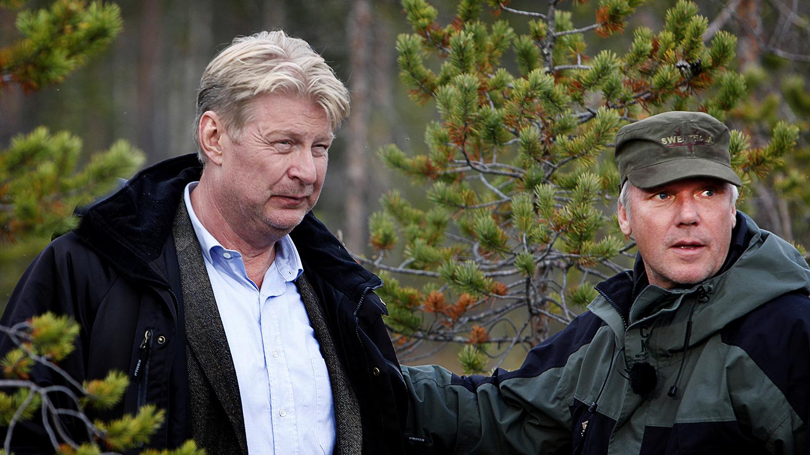 Rolf Lassgård och Kjell Sundvall under inspelningen av ”Jägarna 2”.