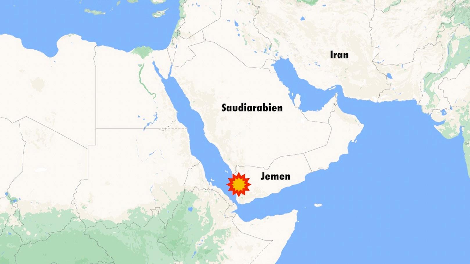 Karta som visar var i Jemen attackerna skett.