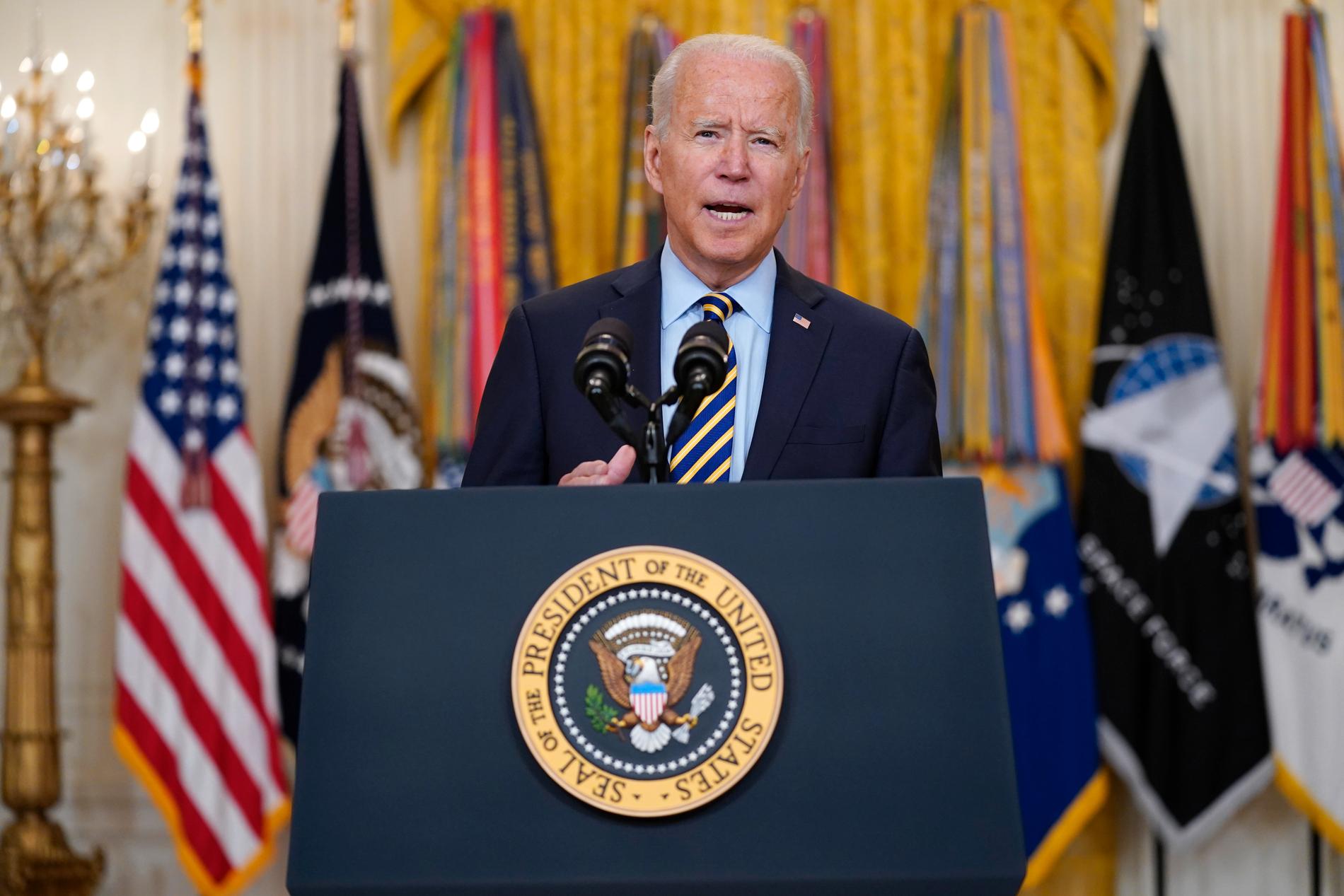 USA:s president Joe Biden förklarade att militärinsatsen i Afghanistan avslutas den sista augusti vid ett tal i Vita huset. Arkivbild