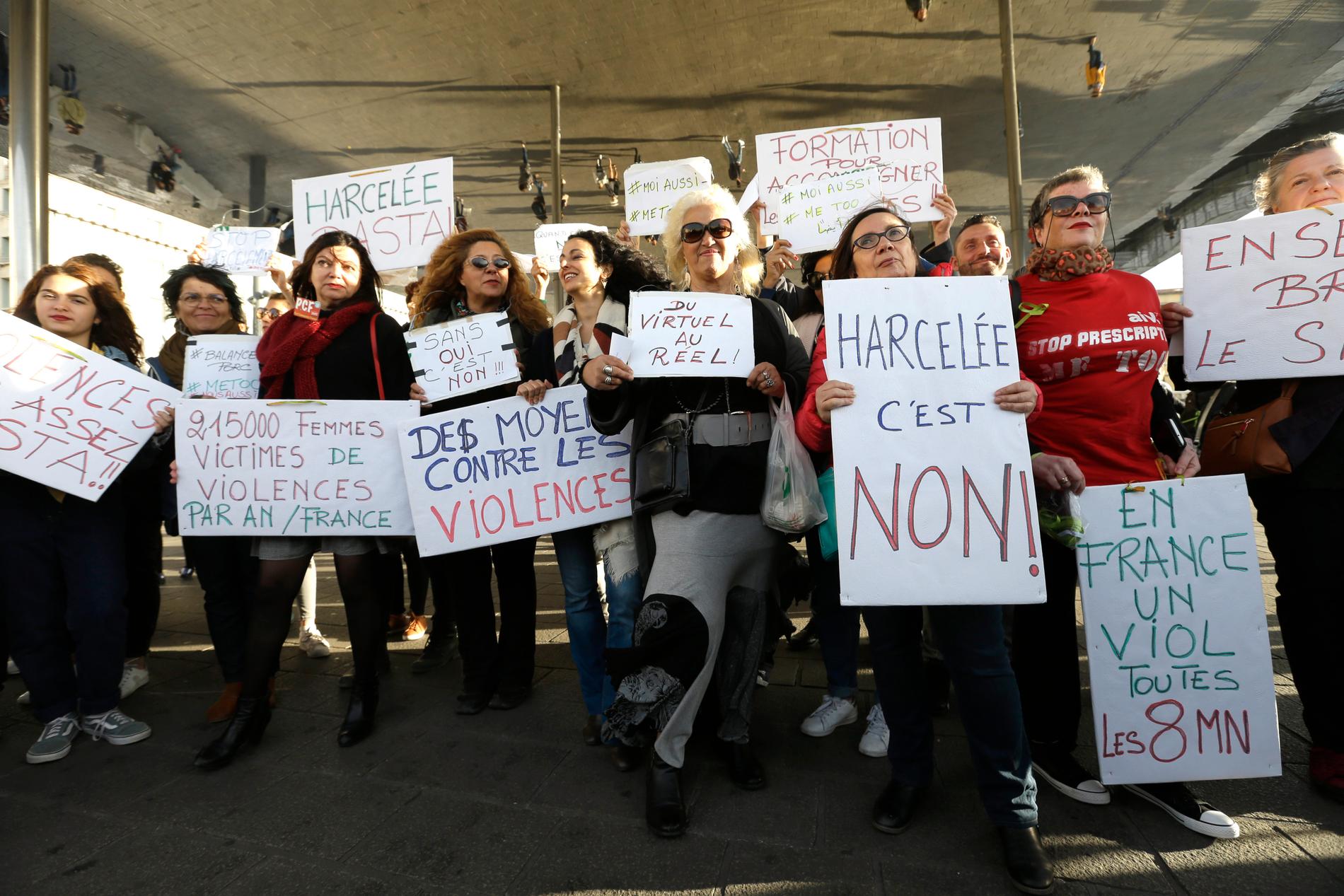 Metoo-rörelsen hade stort genomslag även i Frankrike. Här en demonstration i Marseille i oktober 2017. Arkivbild.