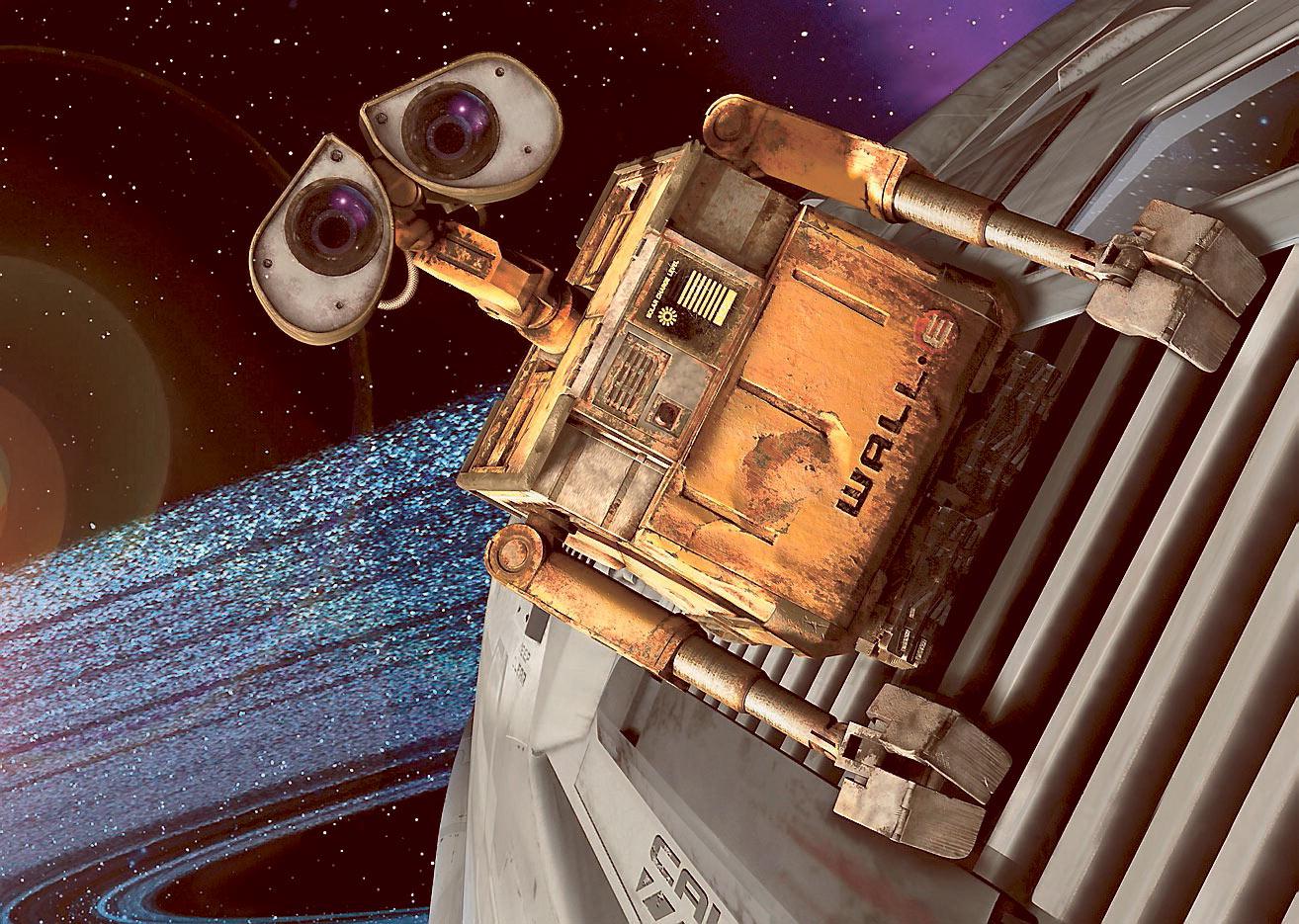 ensam kvar Den lille städroboten WALL•E är kvar på jorden och rensar i ruinerna. ”WALL•E” har både svärta och humor – kryddat med en rejäl portion civilisationskritik.