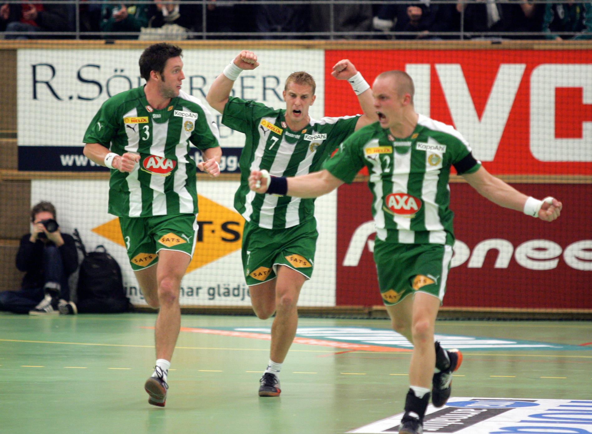 Tobias Karlsson, Nicklas Grundsten och Lukas Karlsson i Hammarby 2006