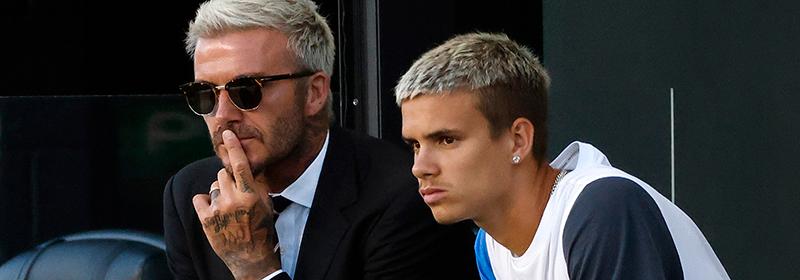 Romeo med pappa David Beckham.