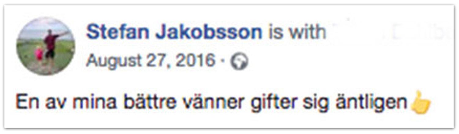 Stefan Jakobsson plockade ut traktamente från riksdagen för dagen han var på en väns bröllop.