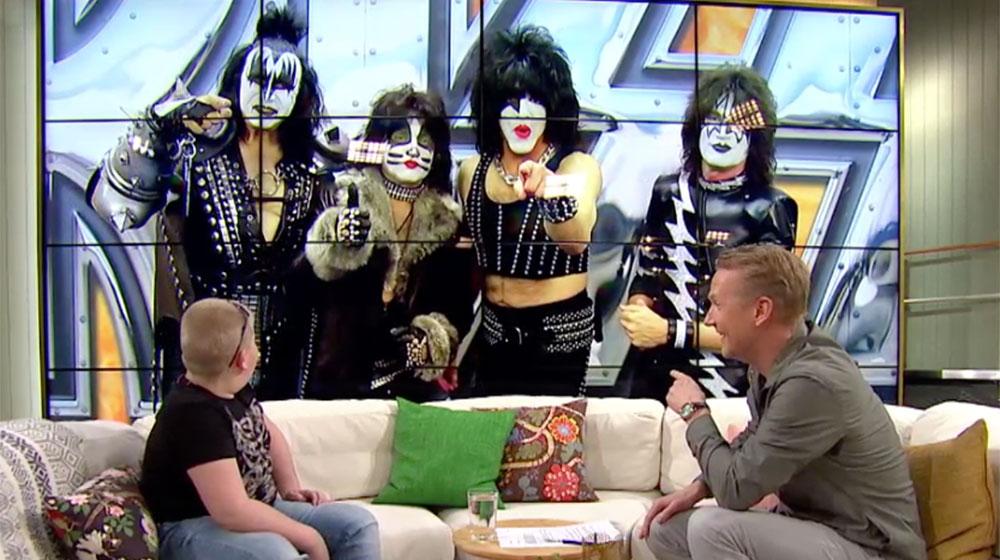Videohälsningen från Kiss till Oliver Rytting i ”Nyhetsmorgon”.