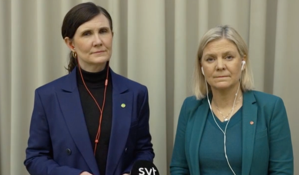 Märta Stenevi (MP) och Magdalena Andersson (S) var med på länk i ”Aktuellt” på tisdagskvällen. 