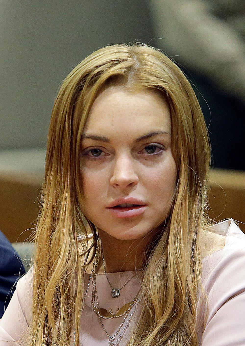Lindsay Lohan i rätten i mars 2013 efter den bilkrasch som senare ledde till samhällstjänsten.