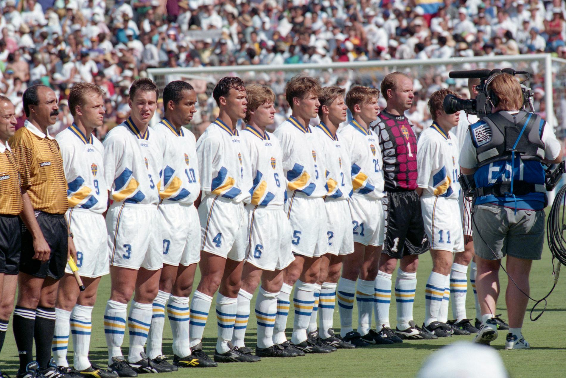 Sveriges premiärelva mot Kamerun i VM 1994.