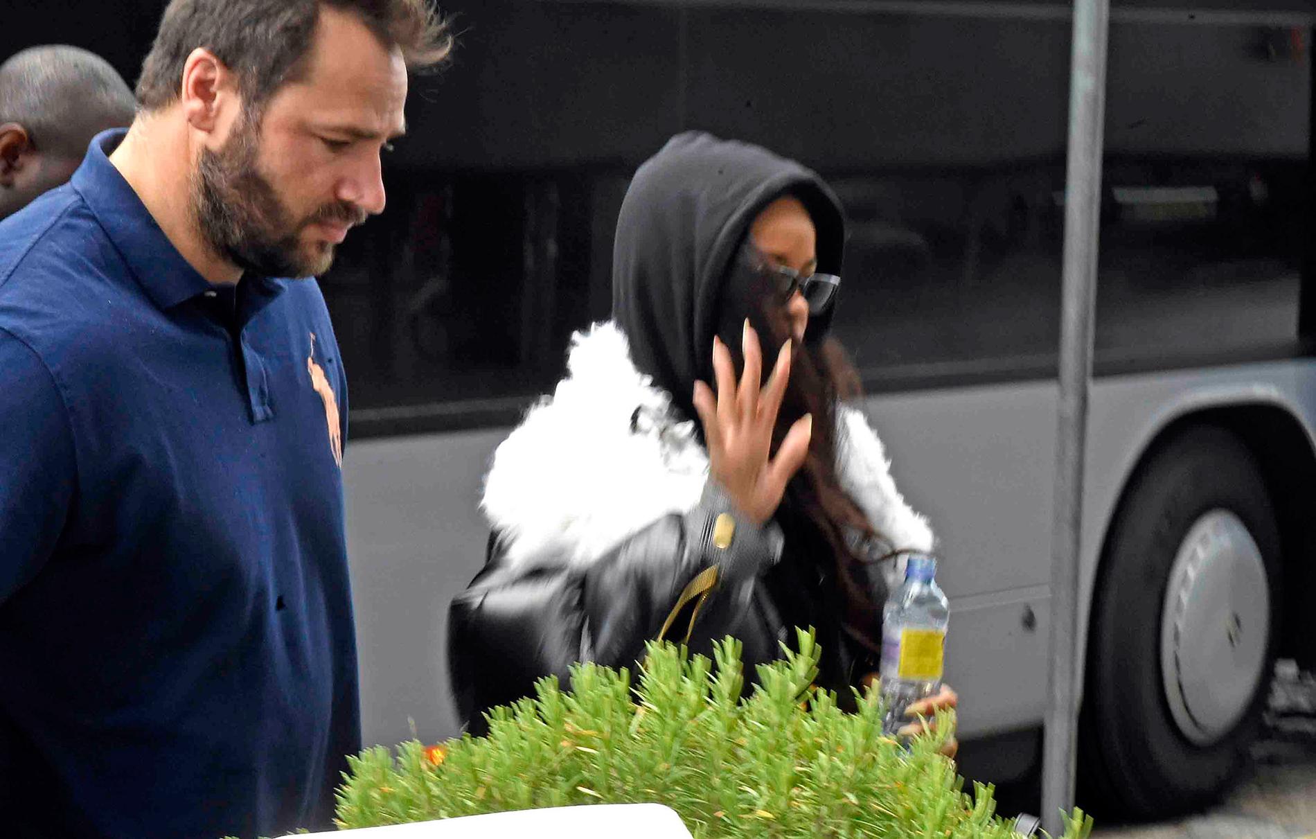 Rihanna vid ankomsten till Stockholm i helgen.