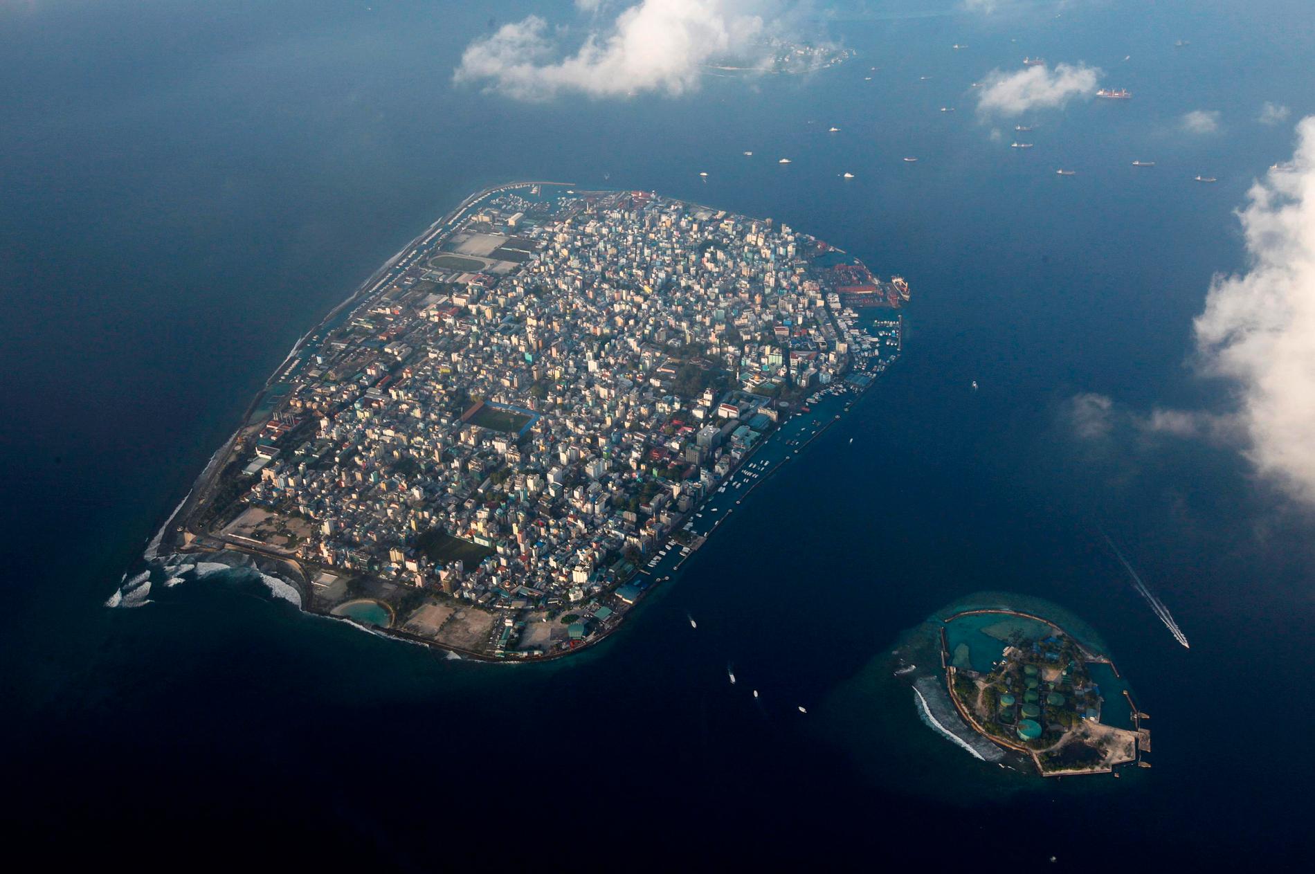 Maldivernas huvudstad Male, fotograferad ovanifrån 2009. 