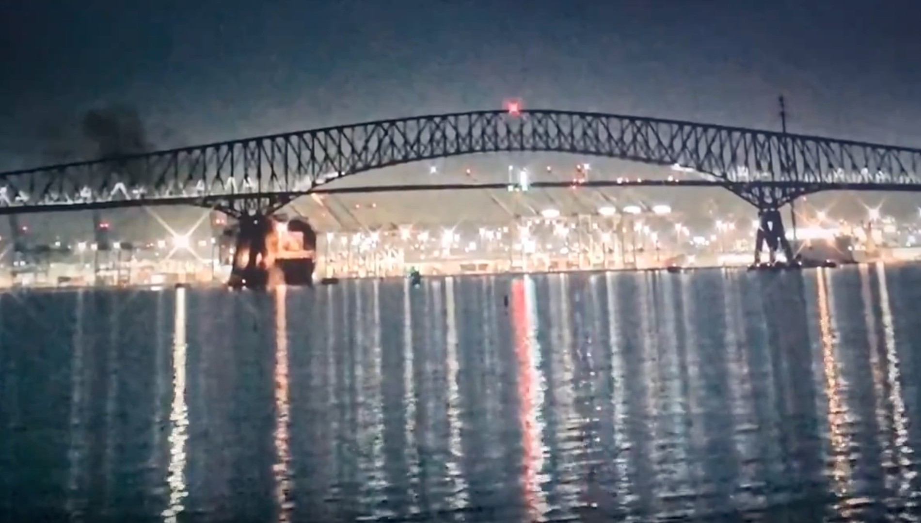 Francis Scott Key Bridge i Baltimore före olyckan.