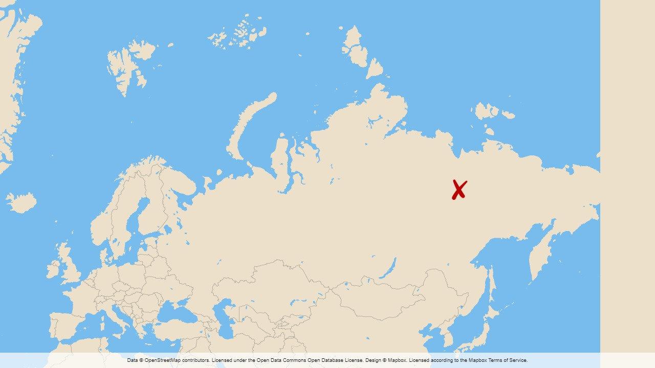 Värmerekord har uppmätts i Verchojansk, norr om polcirkeln i ryska Sibirien.