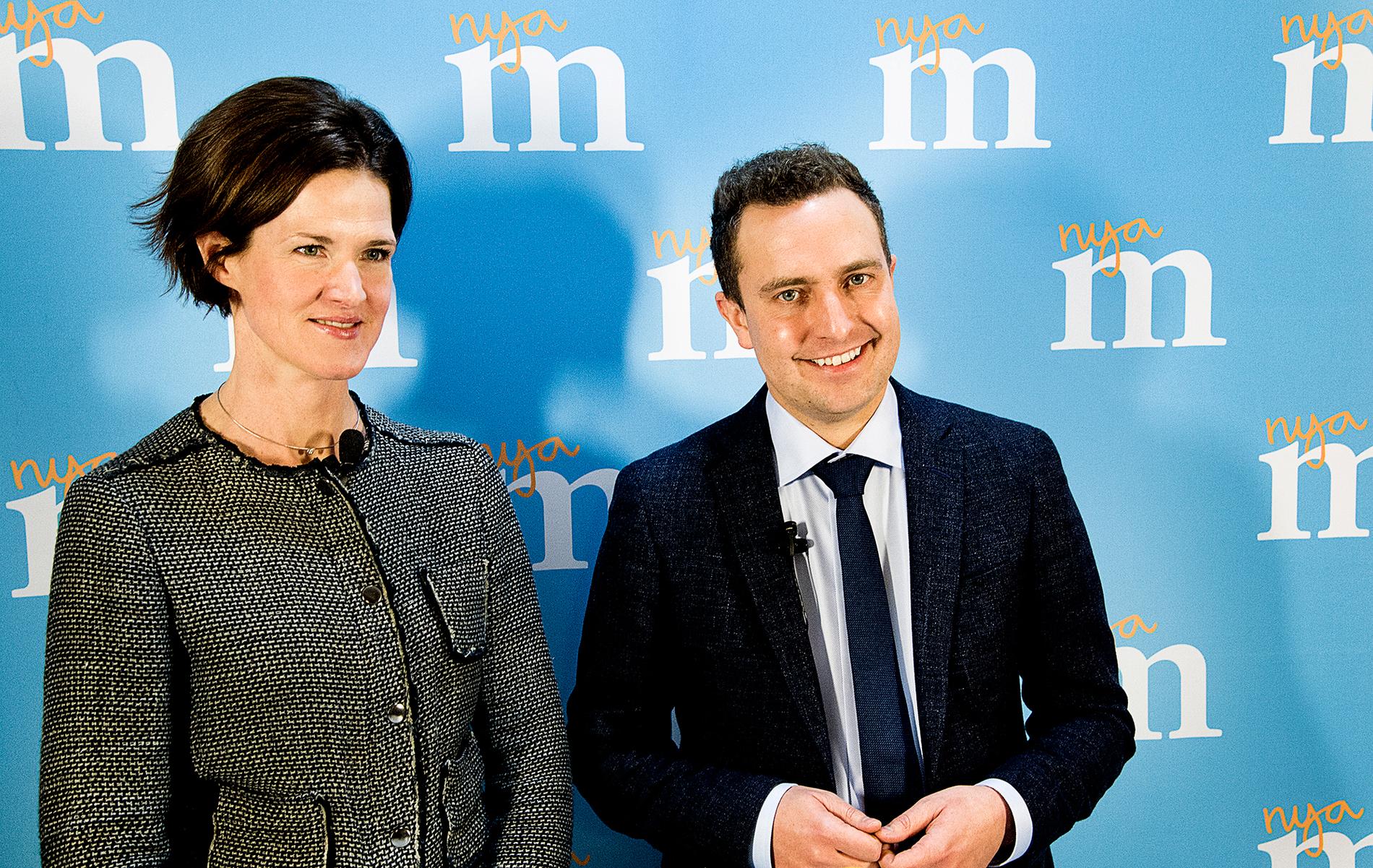 Moderaternas partiledare Anna Kinberg Batra och partisekreterare Tomas Tobé.