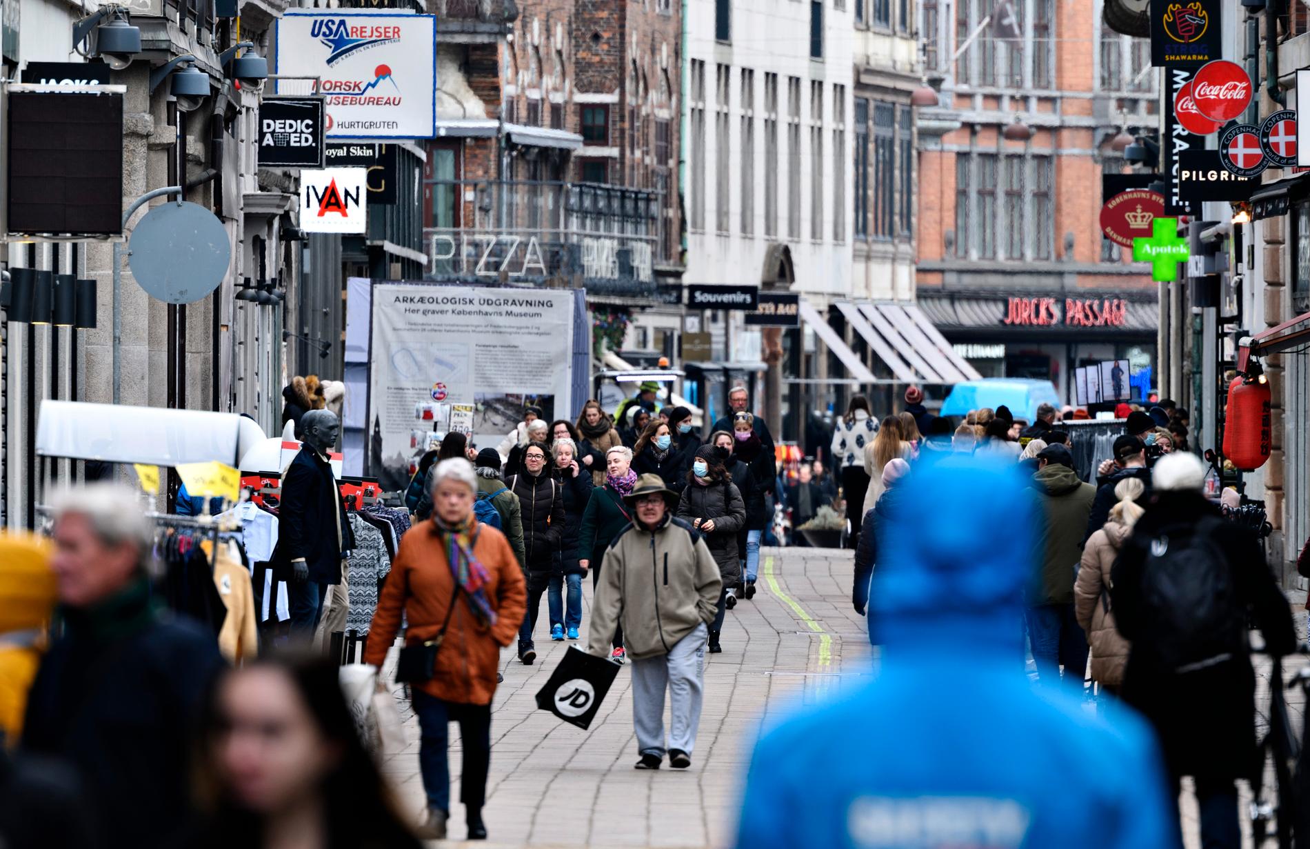 Bild från när butiker öppnade igen i Köpenhamn den 1 mars.