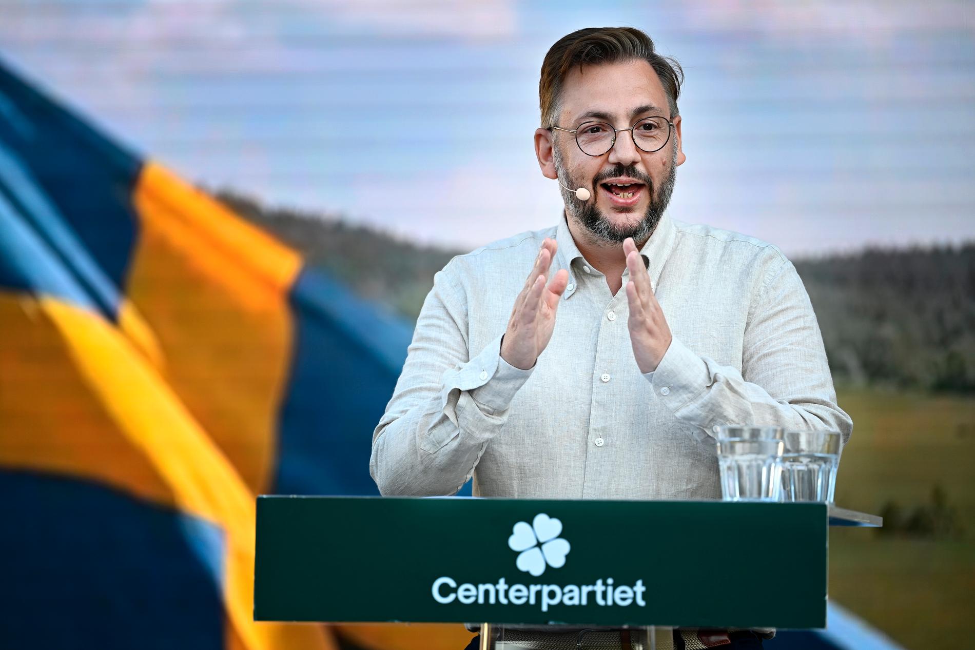 Centerpartiets partiledare Muharrem Demirok i Almedalen i Visby.