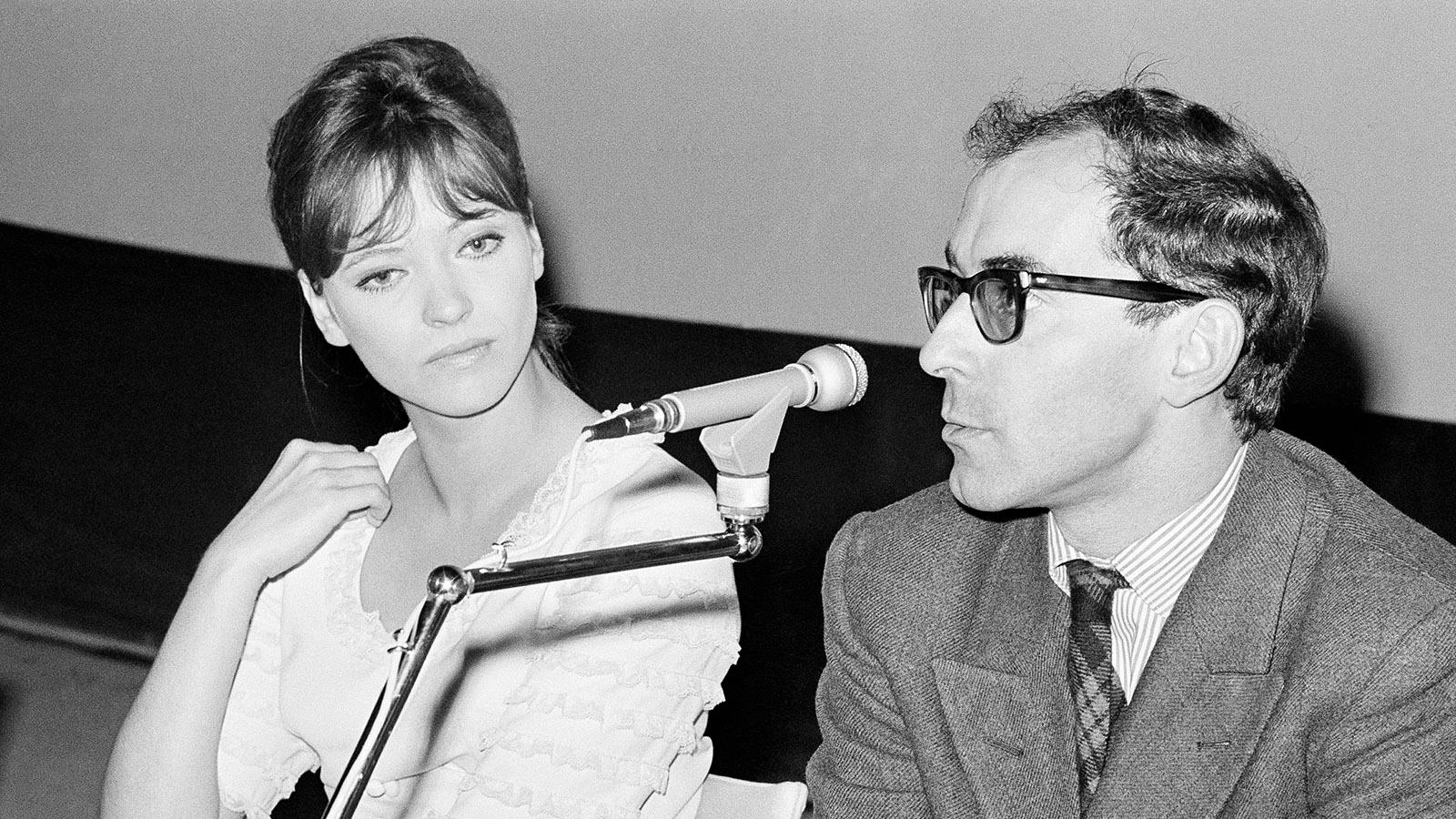 Anna Karina och dåvarande maken, regissören Jean Luc Godard 1965.