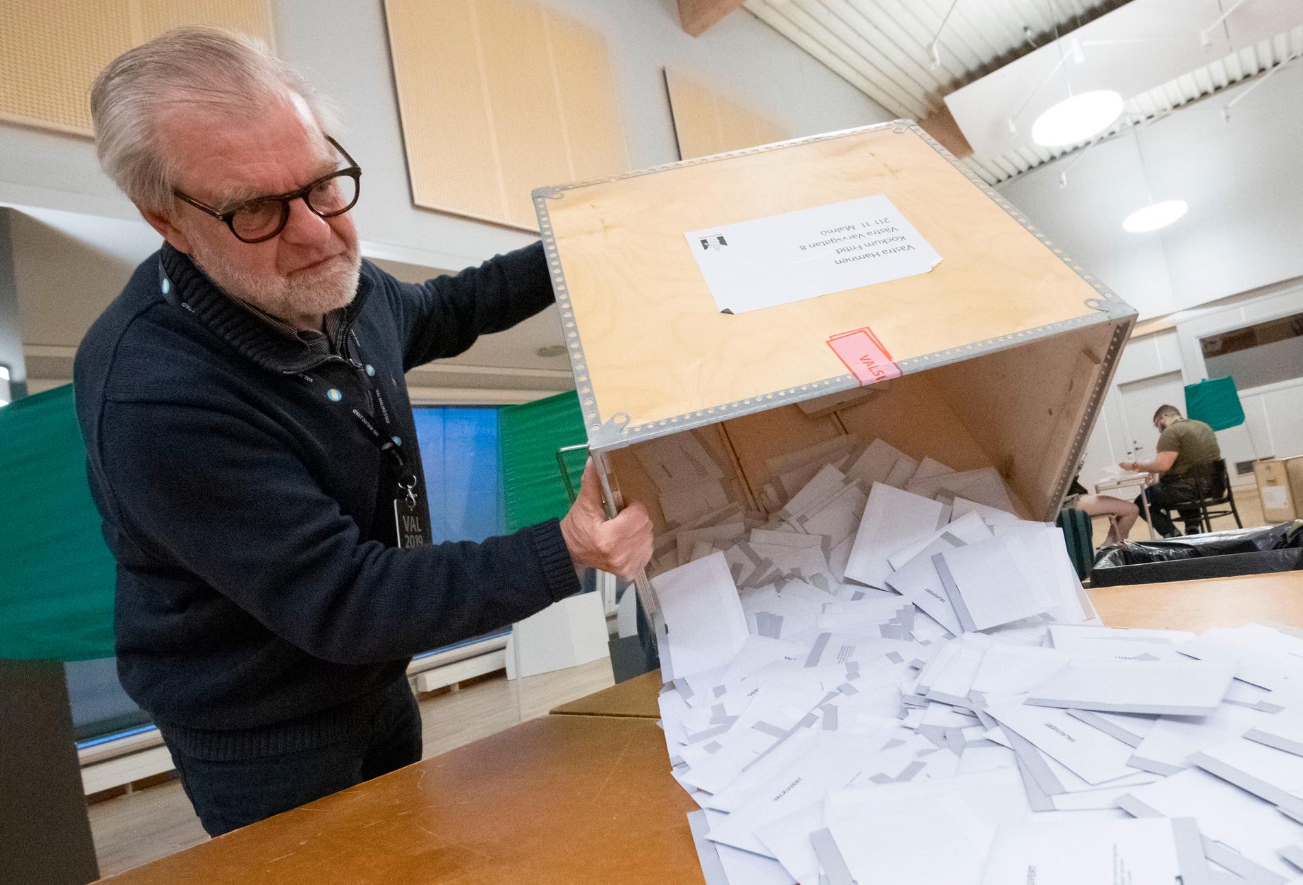Valsedlar från EU-valet 2019.