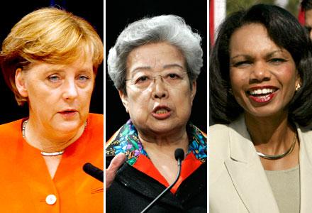 Angela Merkel som är Tysklands förbundskansler, Wu Yi sm är vice premiärminister i Kina och Condoleezza Rice som är USA:s utrikesminister, anses vara några av världens allra mäktigaste kvinnor enligt Forbes.