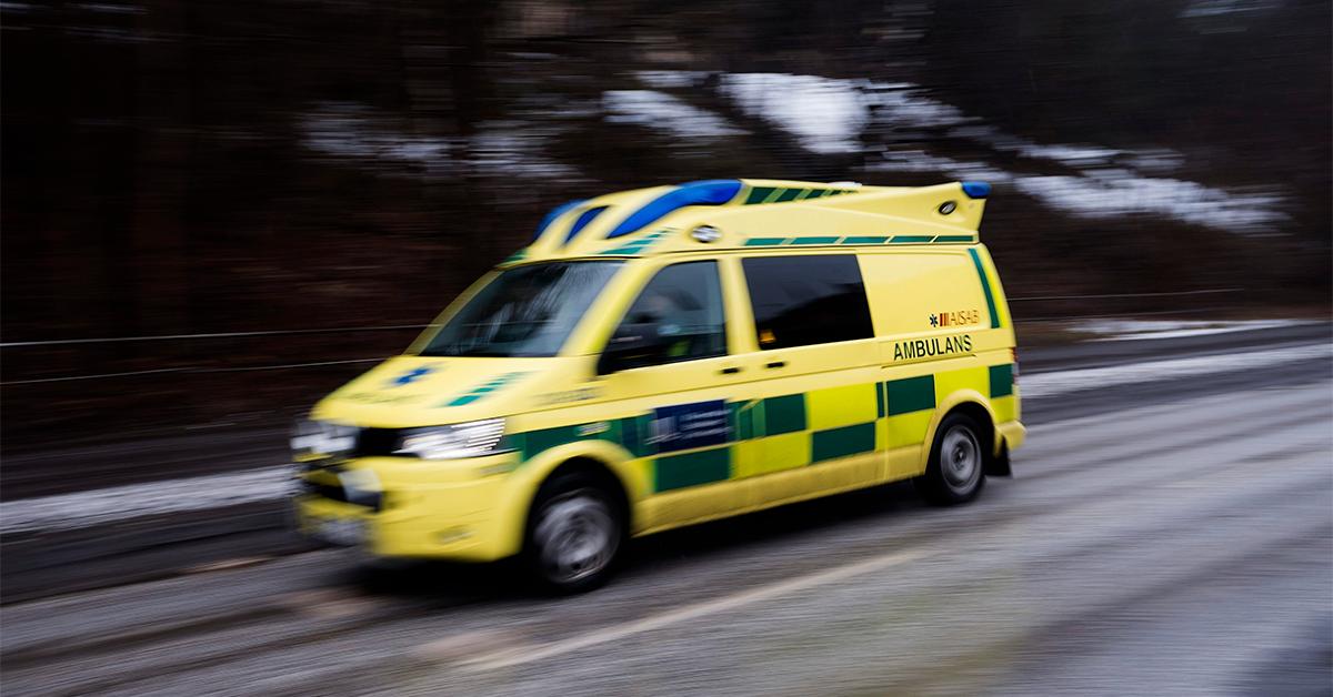 En ambulans har krockat med en personbil i Sandviken. 